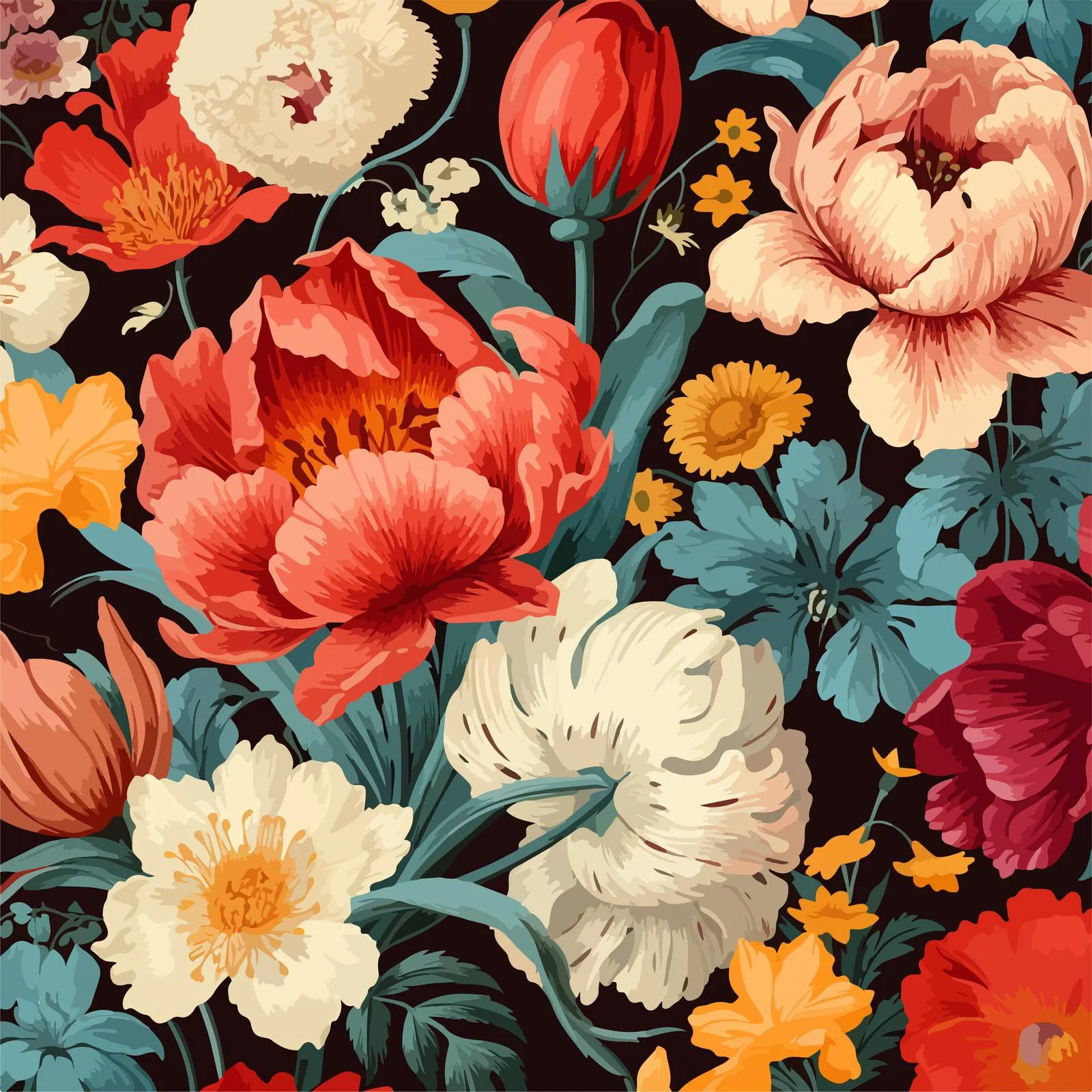 Elegant Vintage Floral Seamless Wallpaper Design — free download from Dotvec