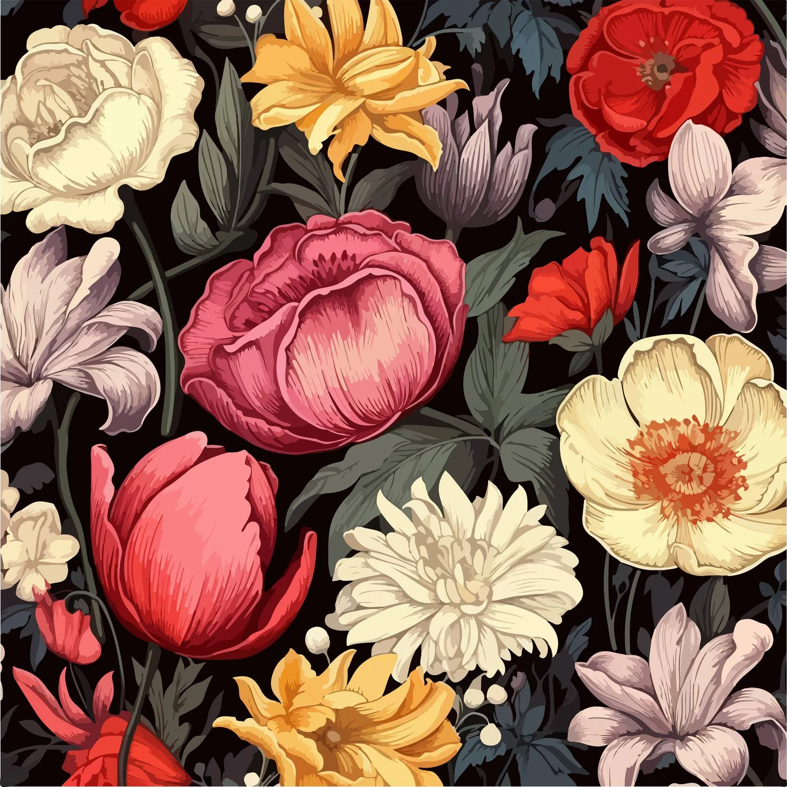 Elegant Vintage Floral Seamless Wallpaper Design — free download from Dotvec
