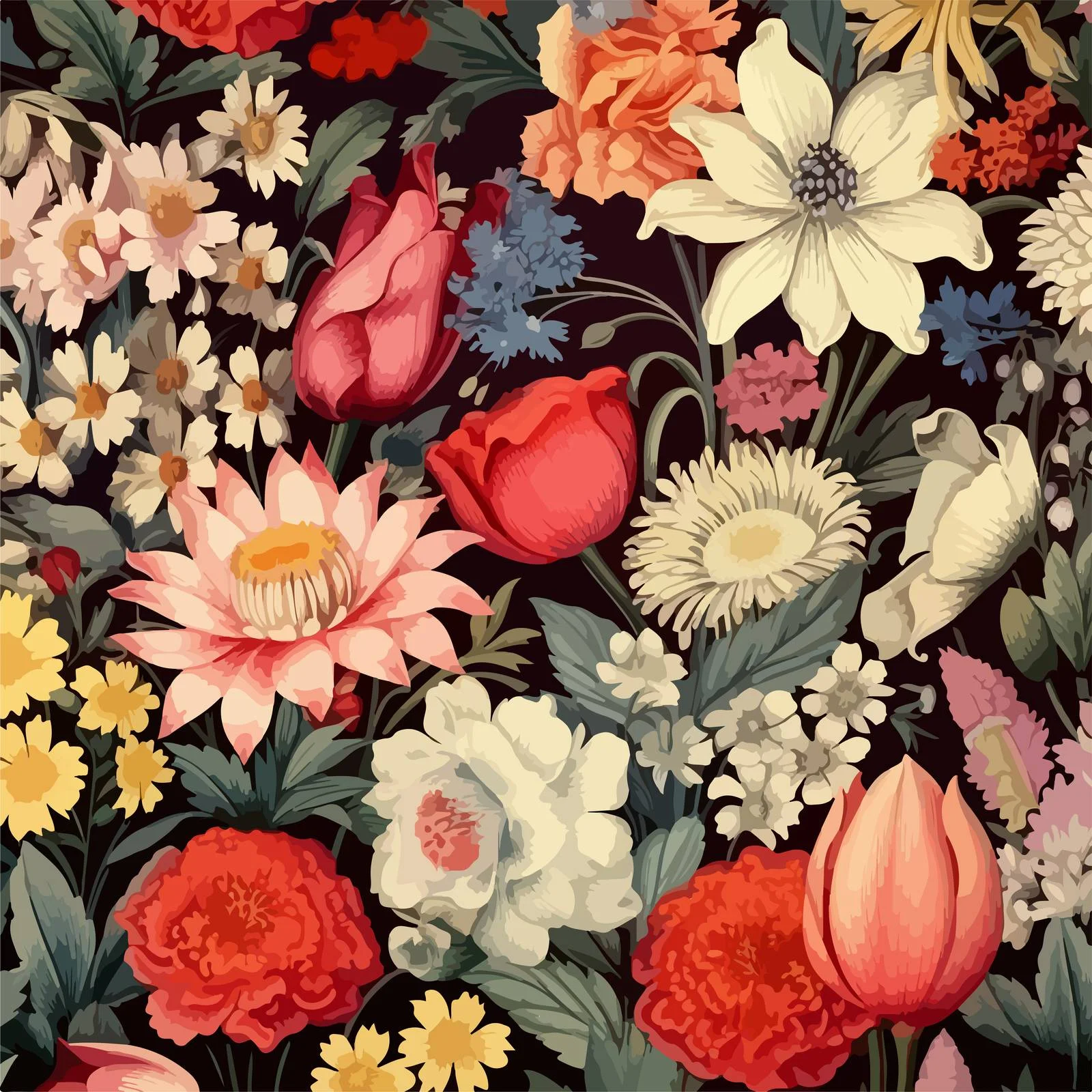 Elegant Floral Vintage Wallpaper Design — free download from Dotvec