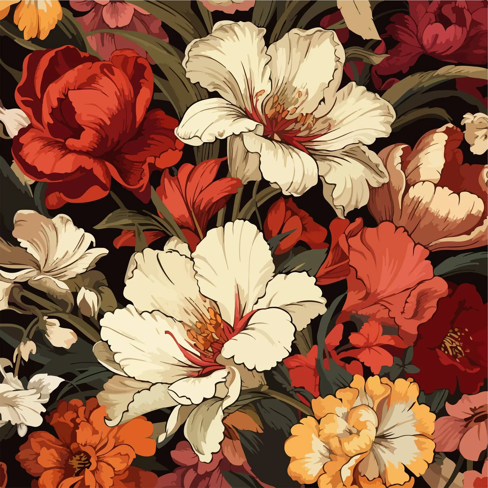 Elegant Floral Wallpaper with Vintage Pattern — free download from Dotvec
