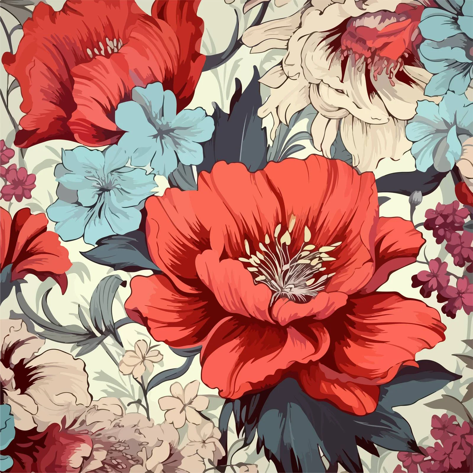 Elegant Floral Seamless Pattern Wallpaper Design — free download from Dotvec