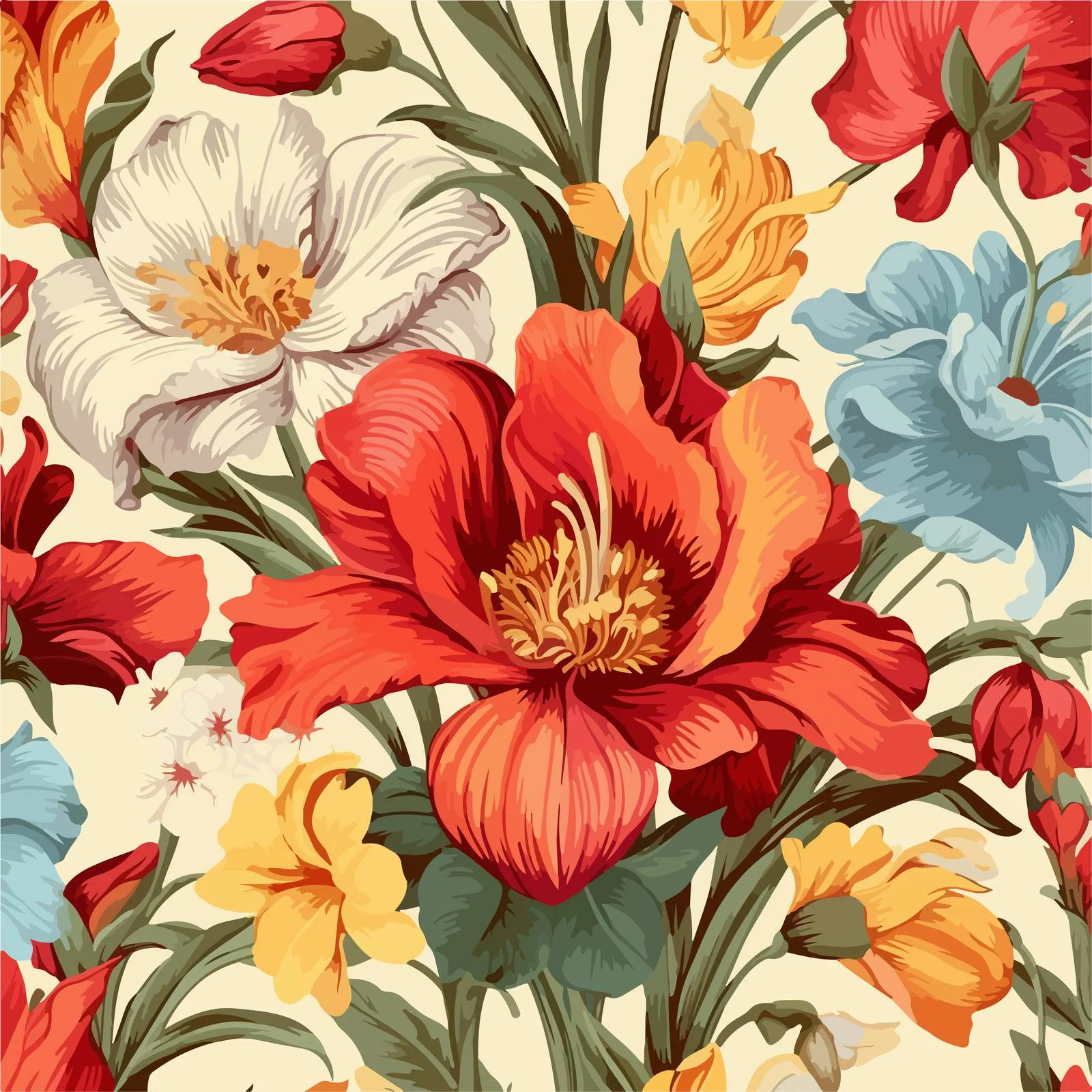 Elegant Vintage Floral Wallpaper Pattern — free download from Dotvec