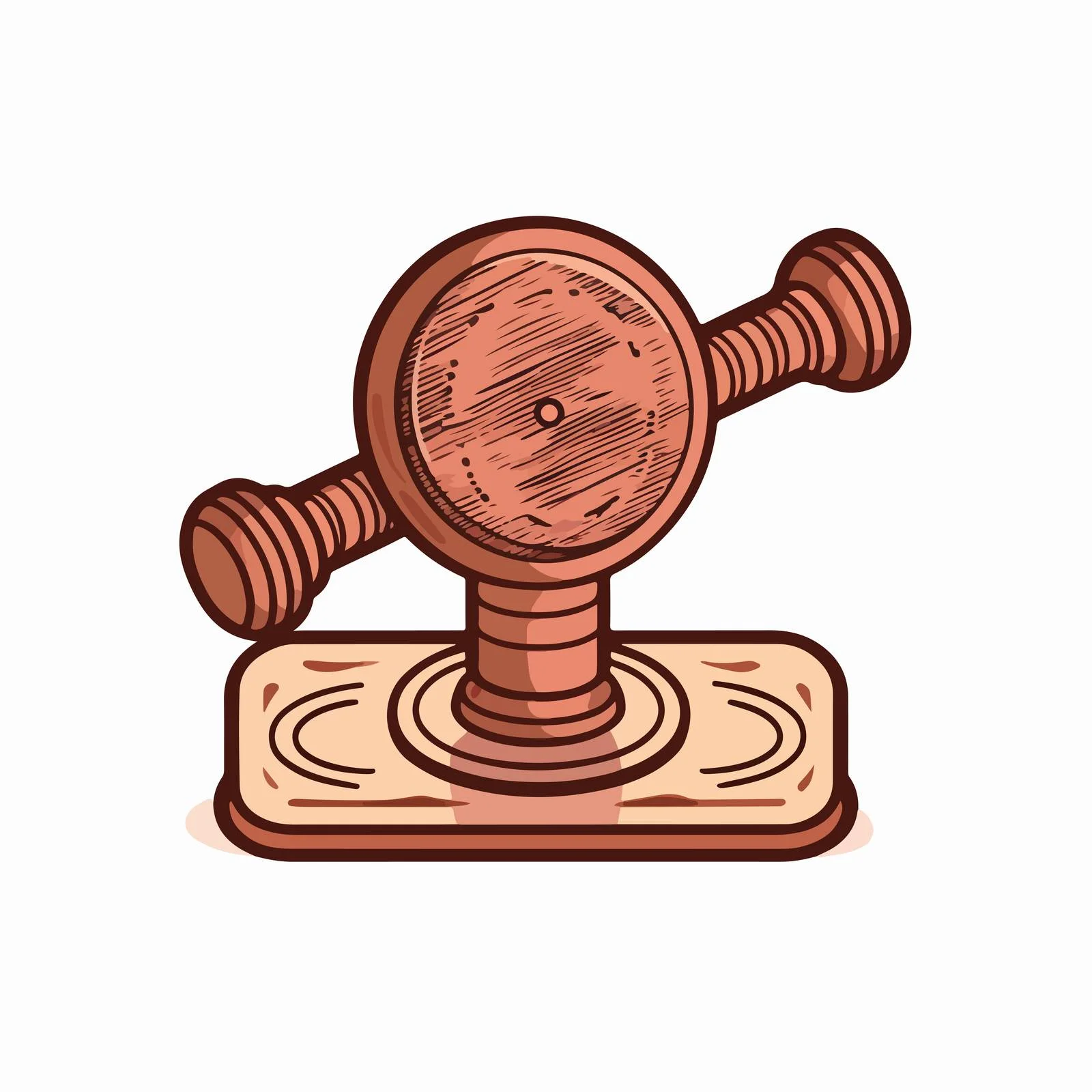 Antique Wooden Stamp with Metal Plate — free download from Dotvec