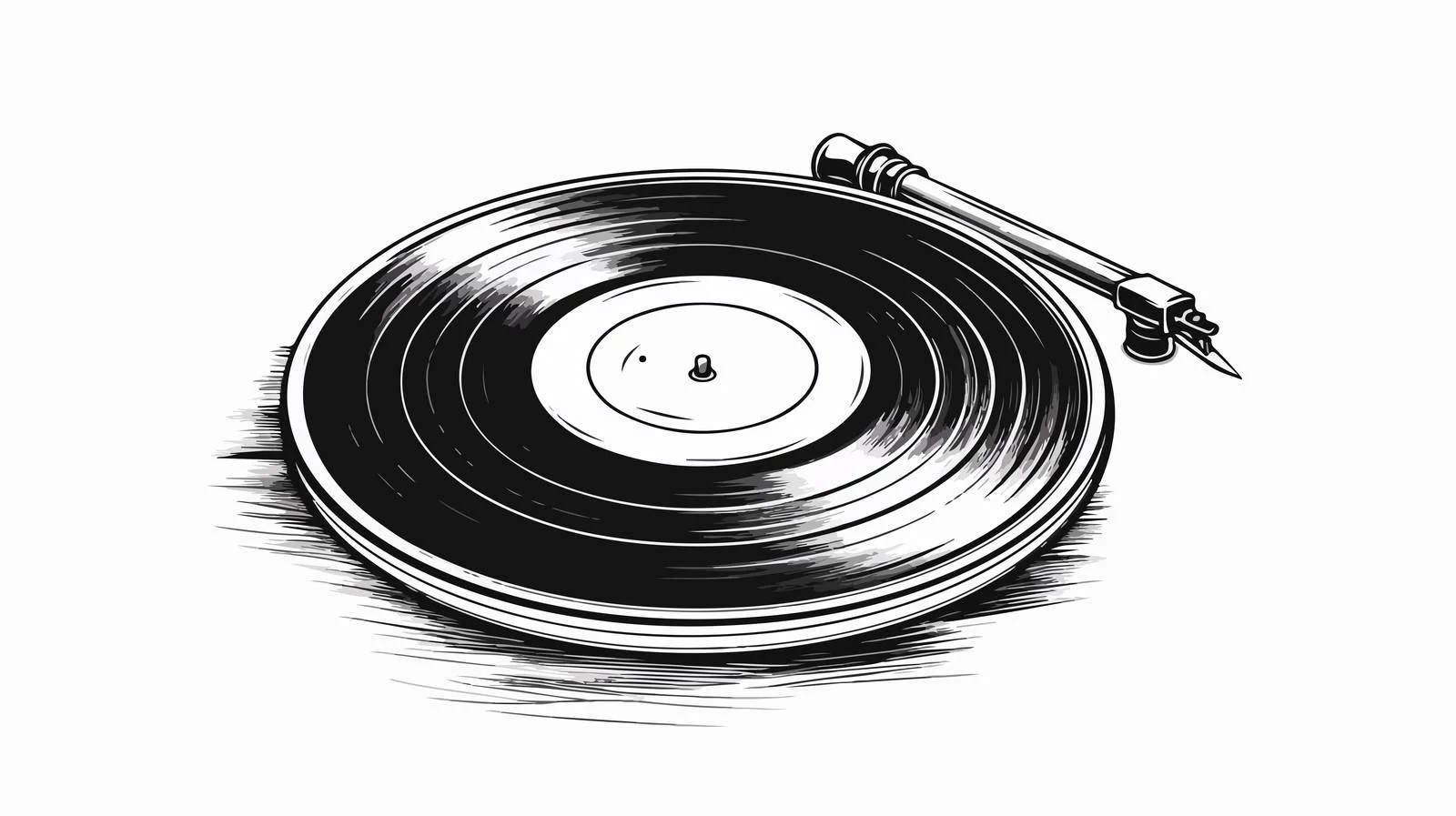Vinyl Record Engraving Style Sketch — free download from Dotvec