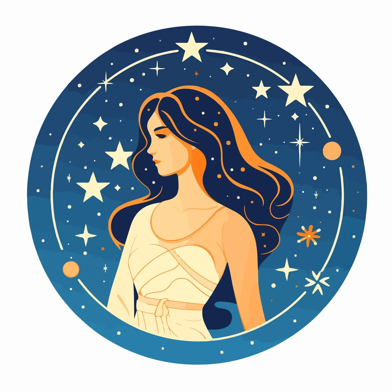 Virgo Zodiac Woman Symbol for Horoscope — free download from Dotvec