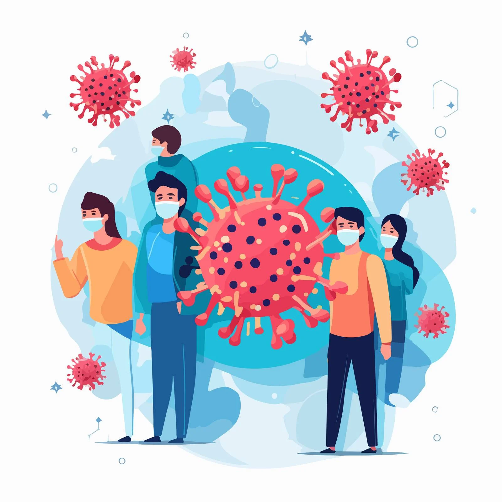 Community Masks for Virus Protection Concept — free download from Dotvec