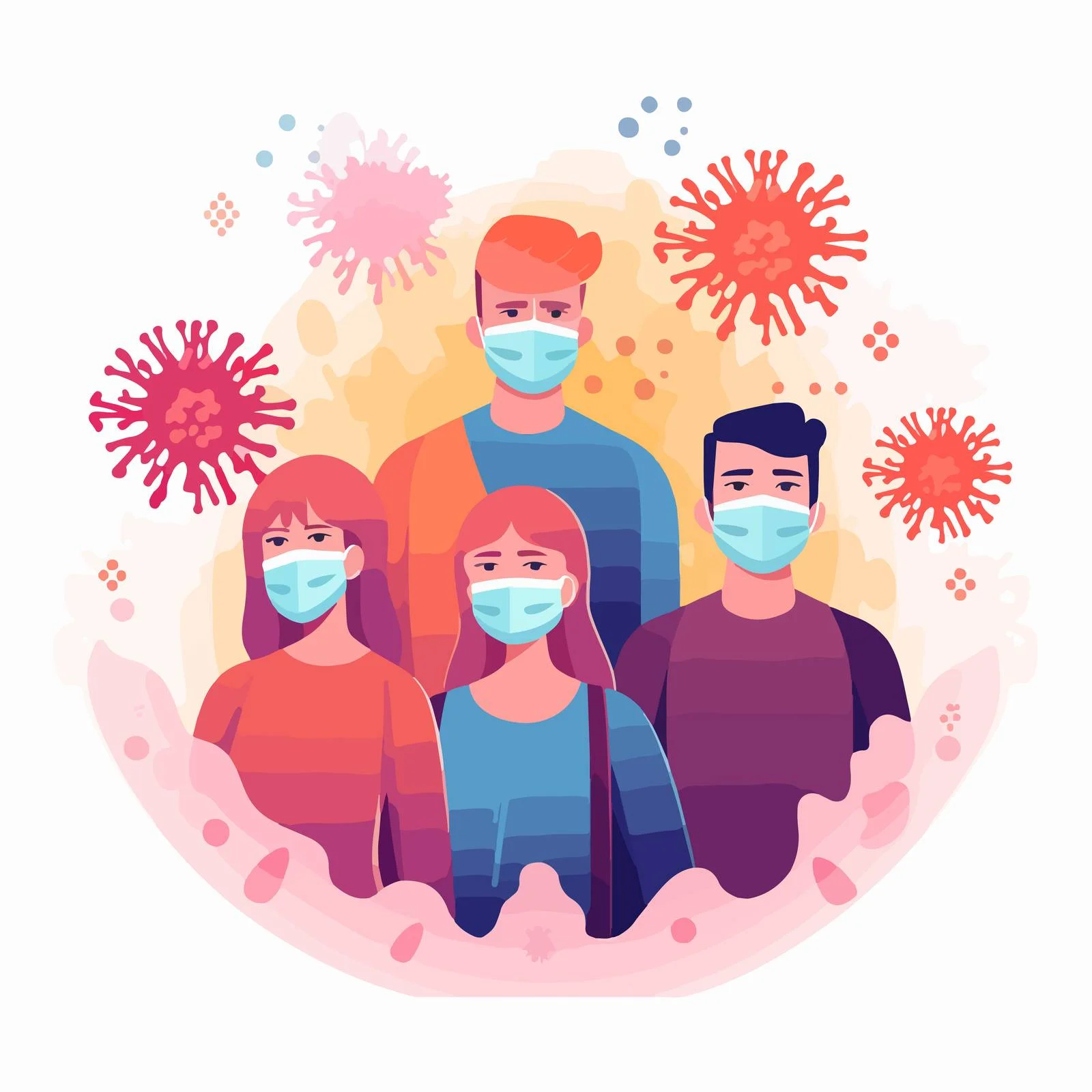 Community Defense: Individuals in Face Masks — free download from Dotvec