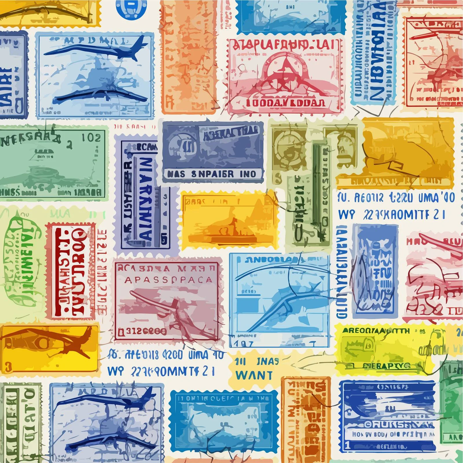 Seamless Visa Stamps Pattern Austria Glasgow — free download from Dotvec