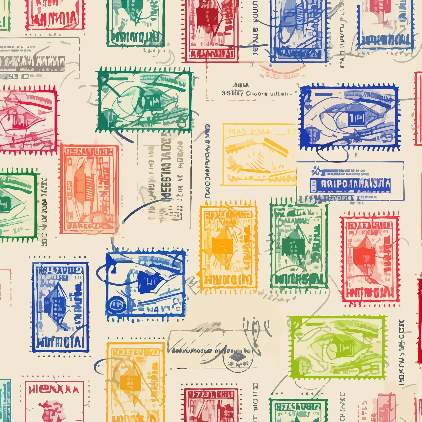 Global Visa Stamps Seamless Pattern Design — free download from Dotvec
