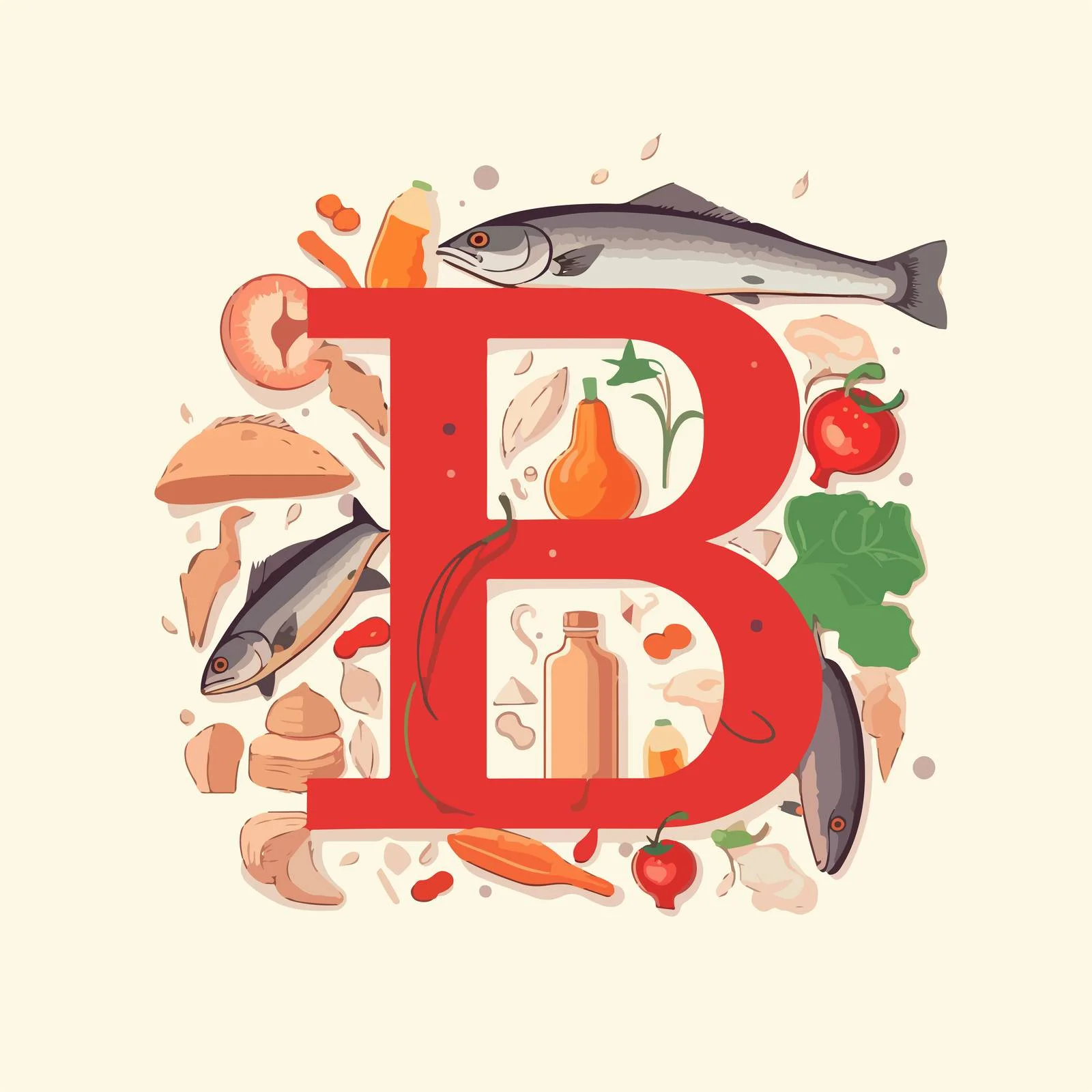 Vitamin B12 Infographic in Healthy Food Frame — free download from Dotvec