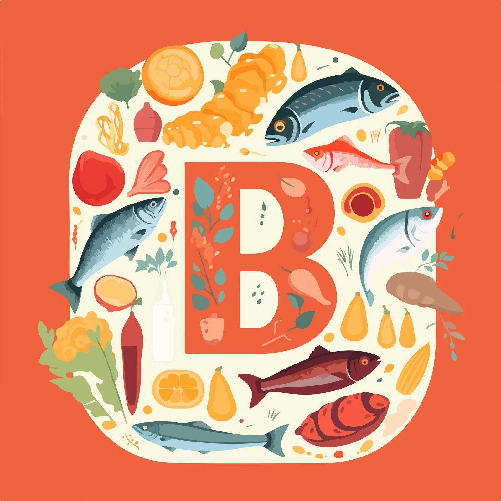 Vitamin B12 Nutrient Card and Food Display — free download from Dotvec