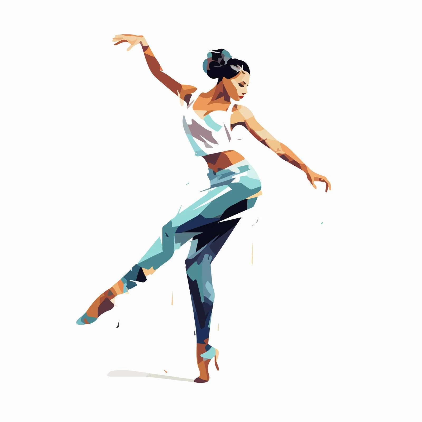 Graceful Vogue Performer in Dip Movement — free download from Dotvec