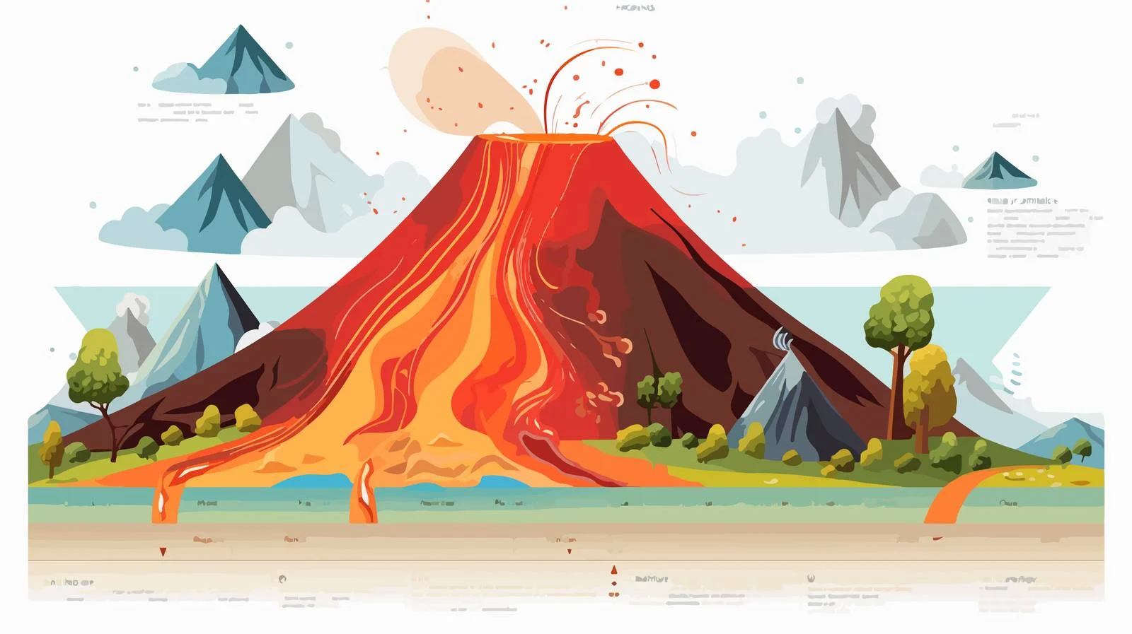 Volcano Anatomy Diagram Vector Illustration — free download from Dotvec