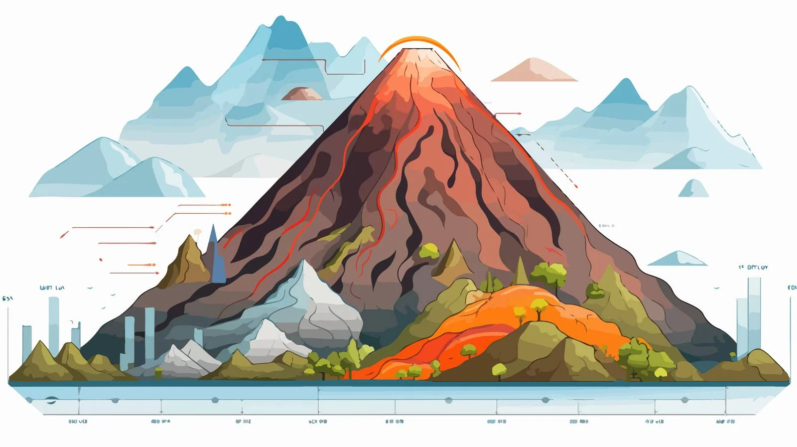 Volcano Anatomy Diagram Illustration — free download from Dotvec