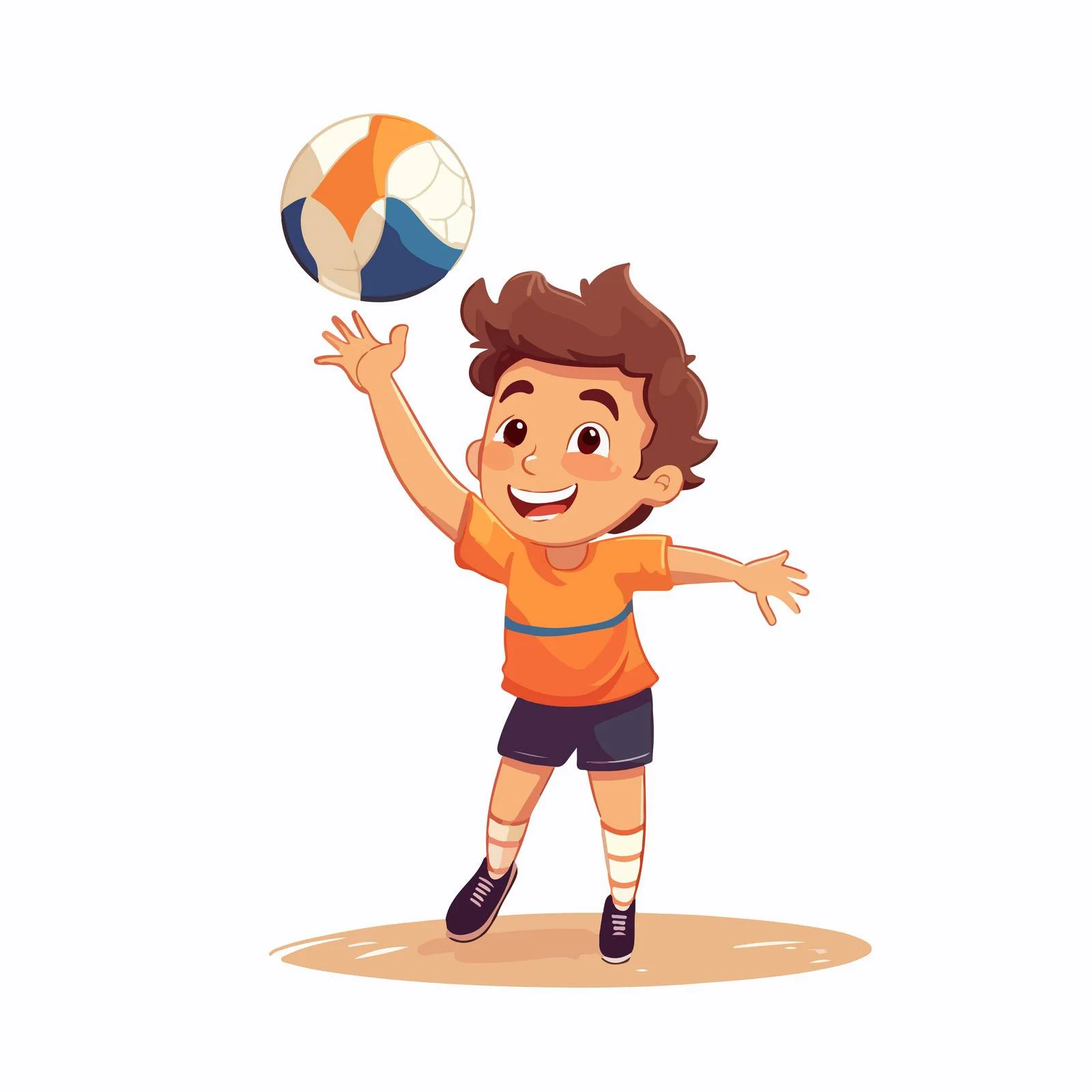 Youth Volleyball Player Serving Ball Playfully — free download from Dotvec