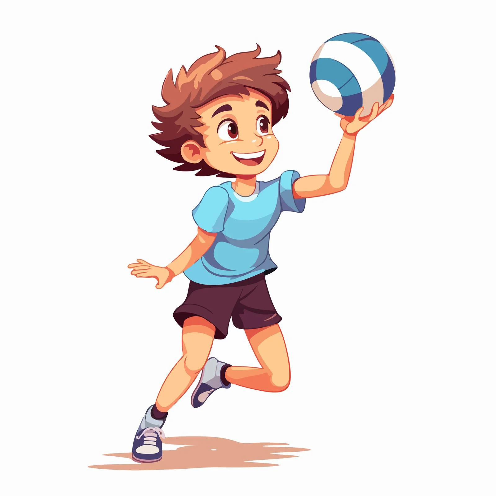 Youth Volleyball Player Serves Ball Playfully — free download from Dotvec