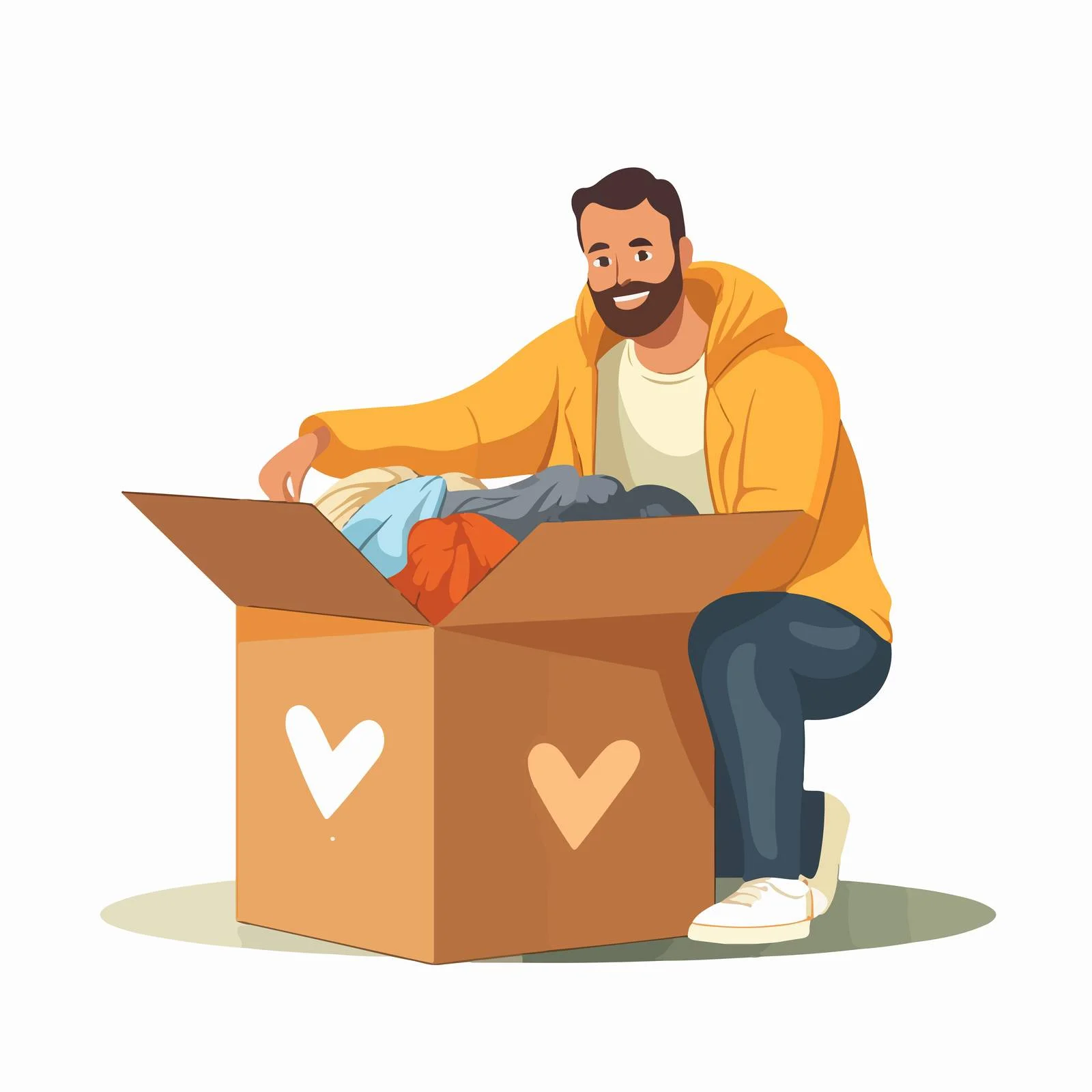 Community member donates clothes to charity — free download from Dotvec