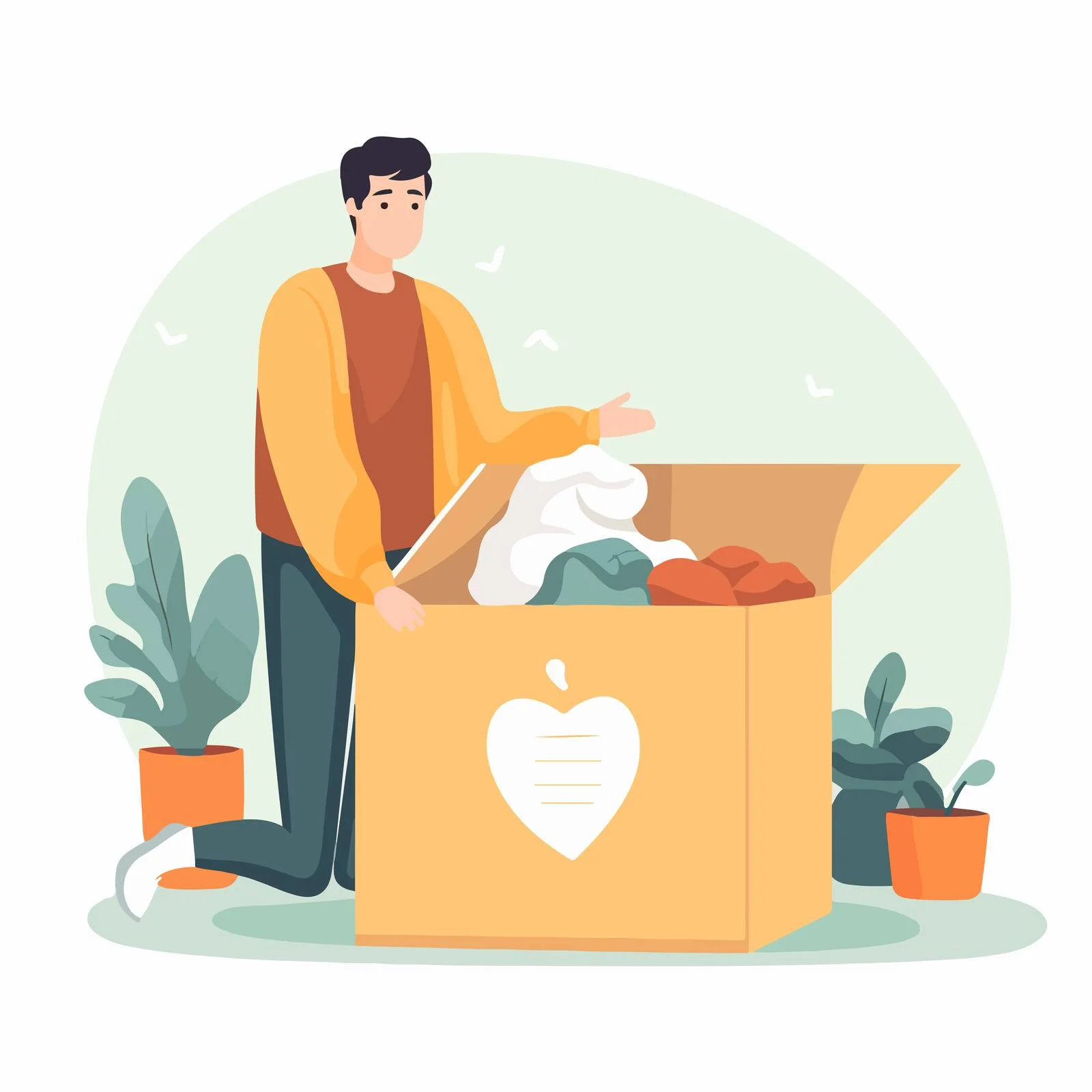 Kindhearted Volunteer Donating Donated Garment — free download from Dotvec