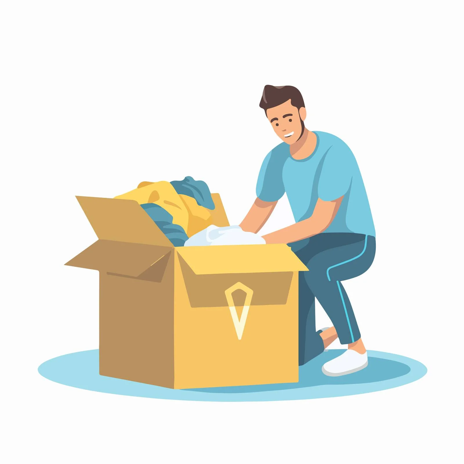 Community member donates clothing to charity — free download from Dotvec