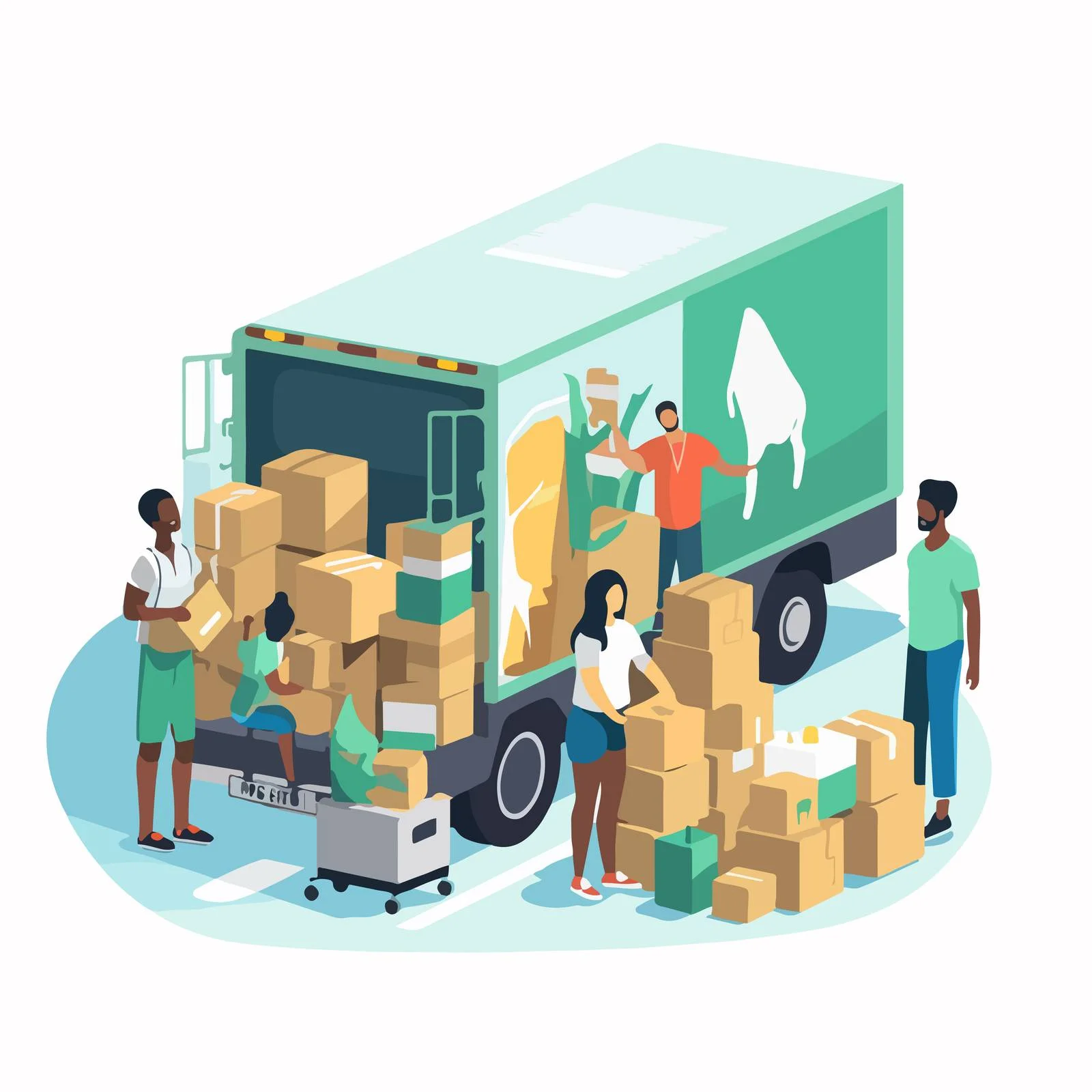 Dedicated Volunteers Handling Donation Boxes Outdoors — free download from Dotvec