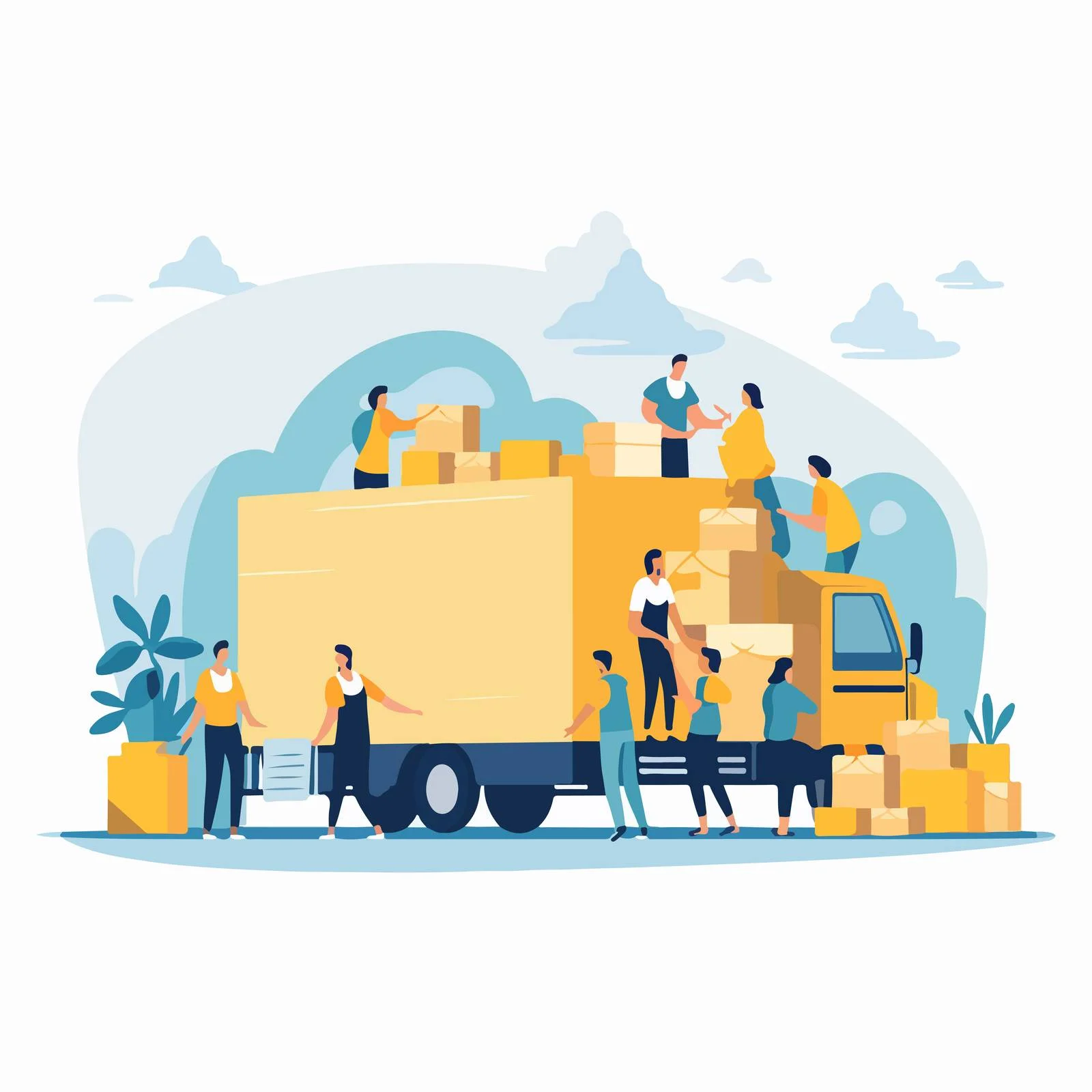 Community Volunteers Collecting Donation Boxes Together — free download from Dotvec