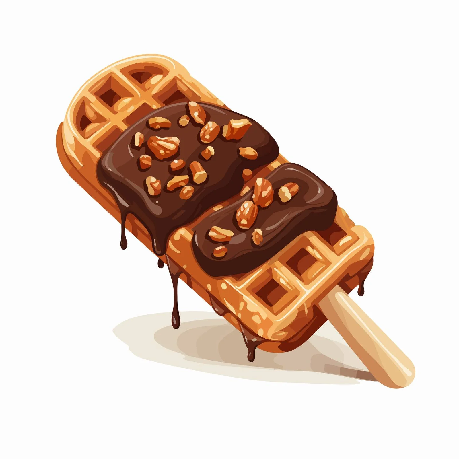 Delicious Waffle on a Stick Glazed with Sugar — free download from Dotvec