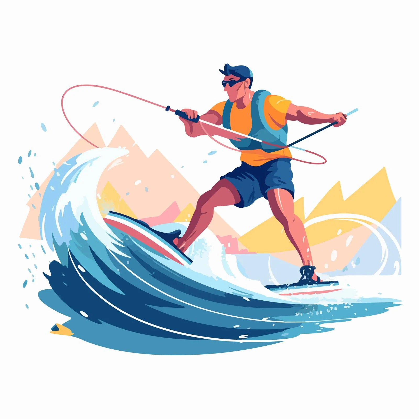 Thrilling Wakeboarding Action on Sea — free download from Dotvec