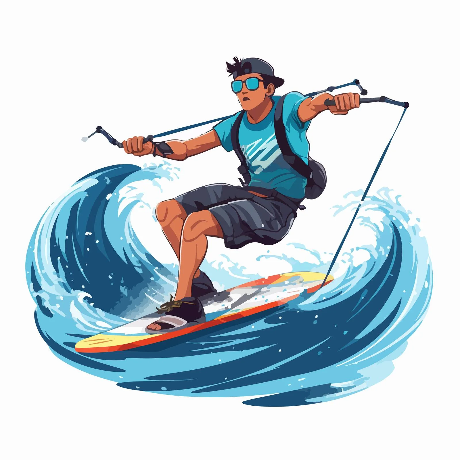 Thrilling Wakeboarding Action on Ocean Waves — free download from Dotvec