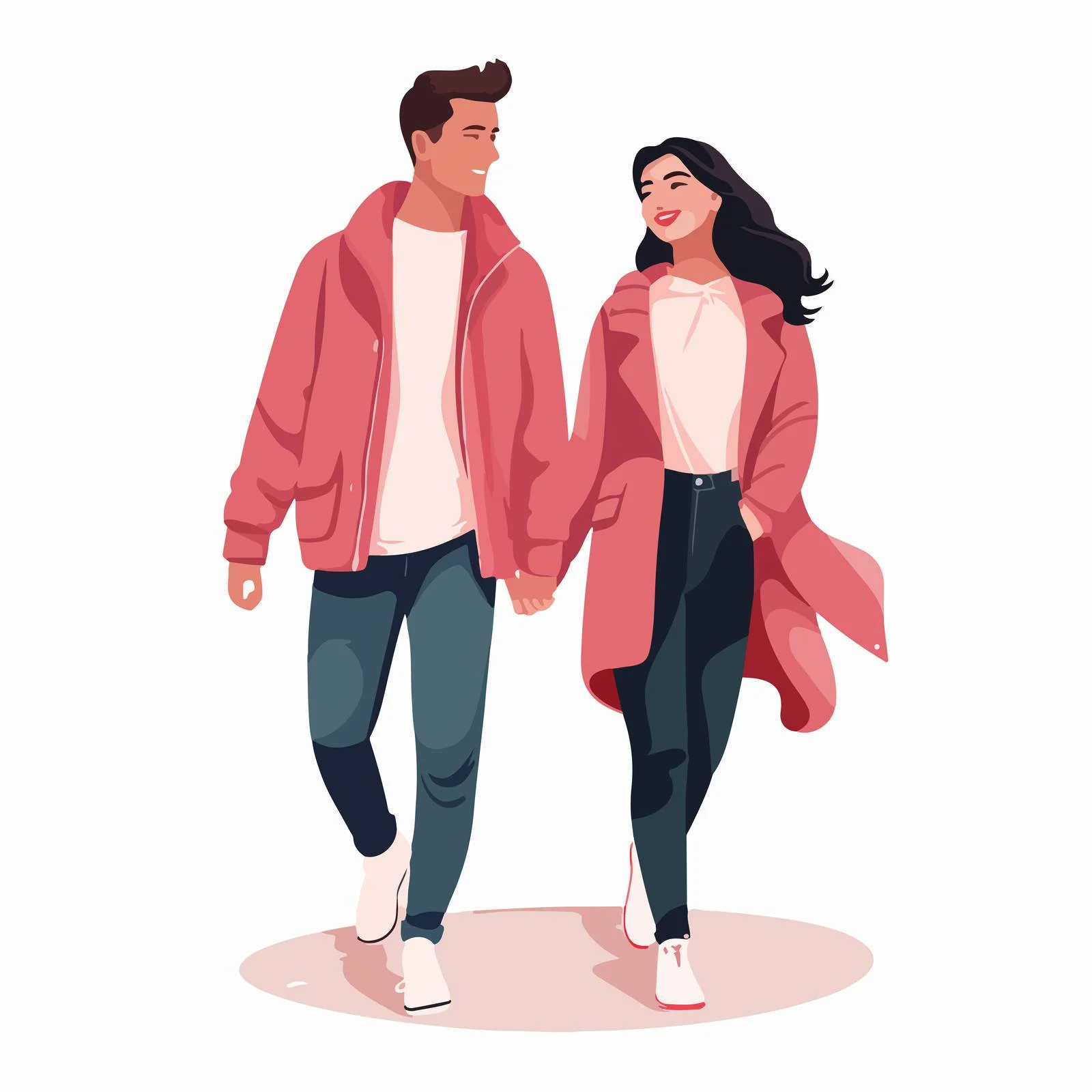 Joyful young couples walking together outdoors — free download from Dotvec
