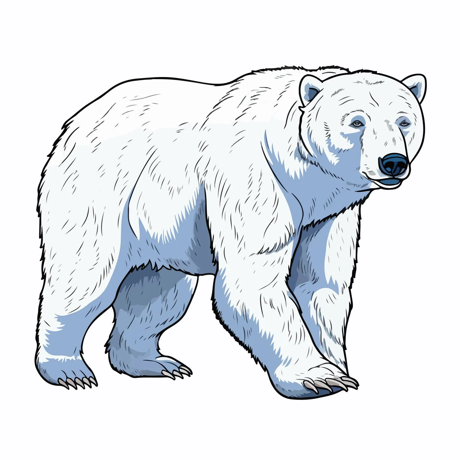 Majestic polar bear strolling in blue — free download from Dotvec