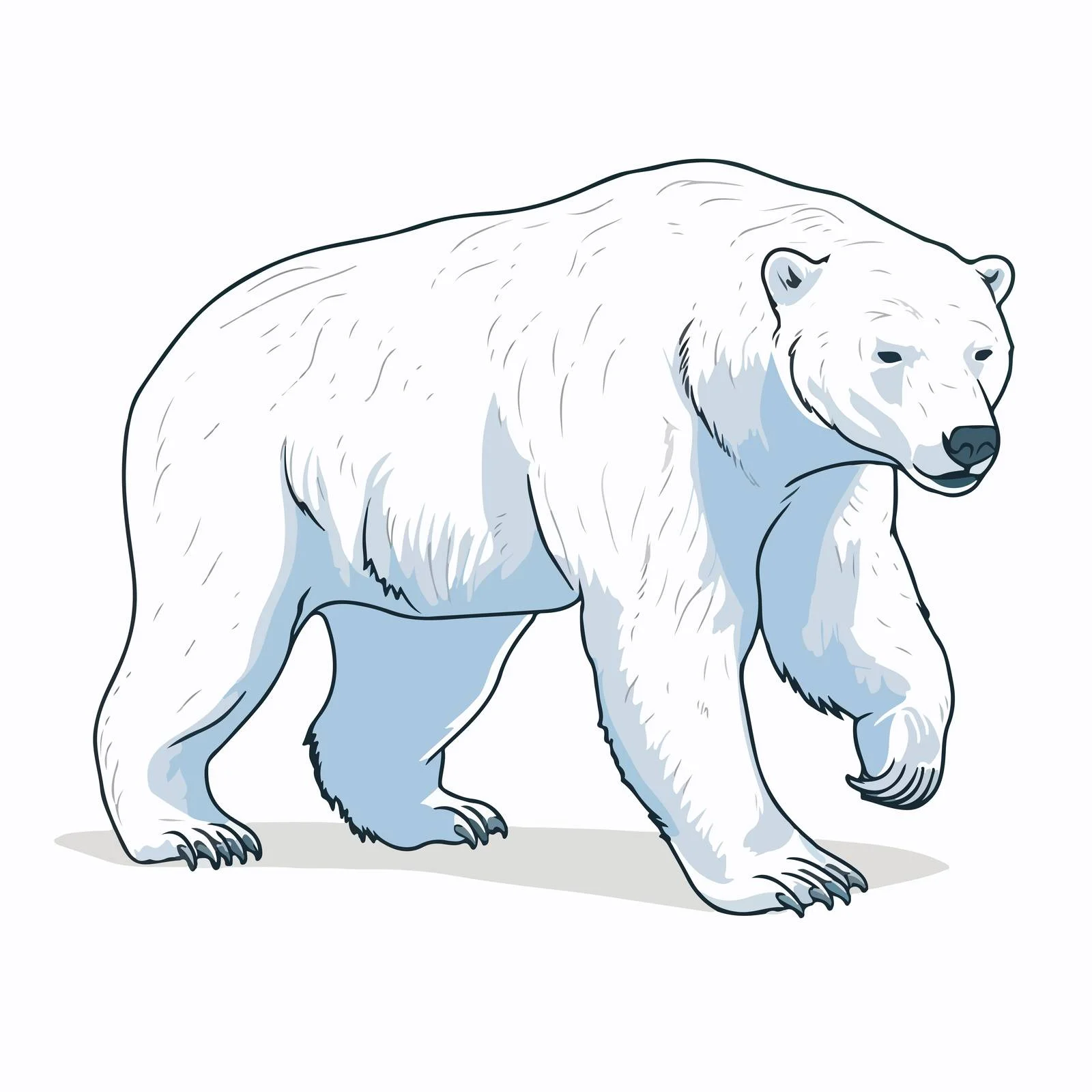 Majestic Polar Bear Sketched in Blue — free download from Dotvec