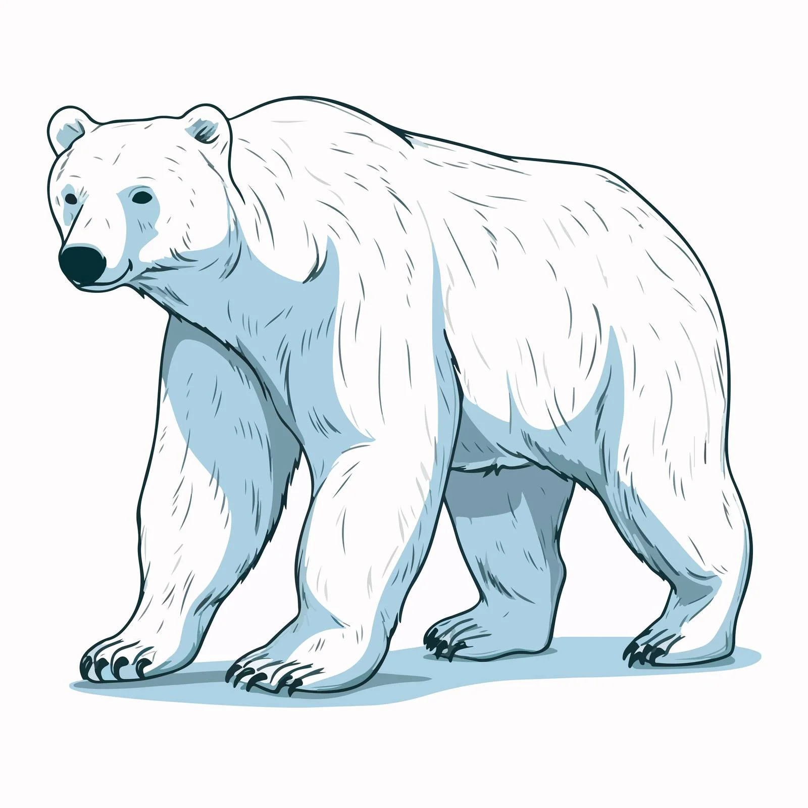 Majestic polar bear roaming in blue aura — free download from Dotvec