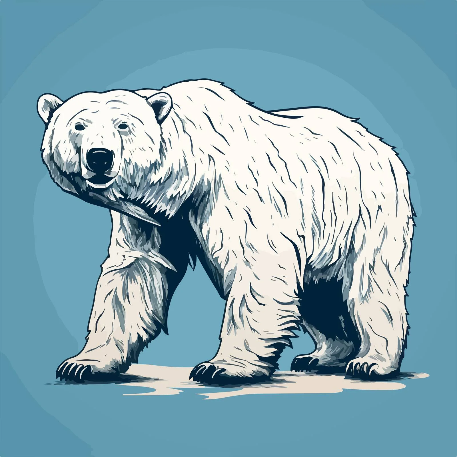 Majestic polar bear walking gently — free download from Dotvec