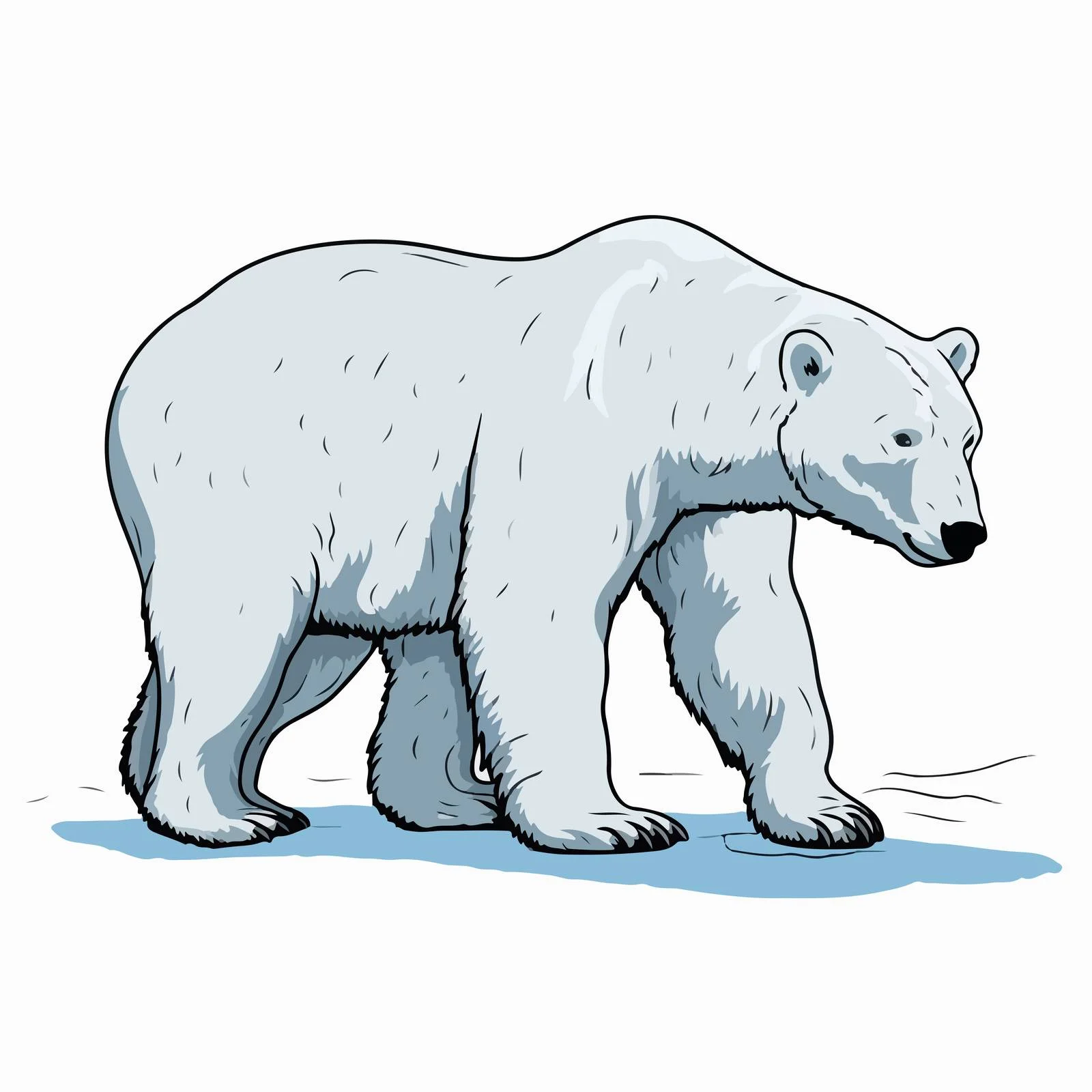 Graceful Polar Bear Sketch in Blue — free download from Dotvec