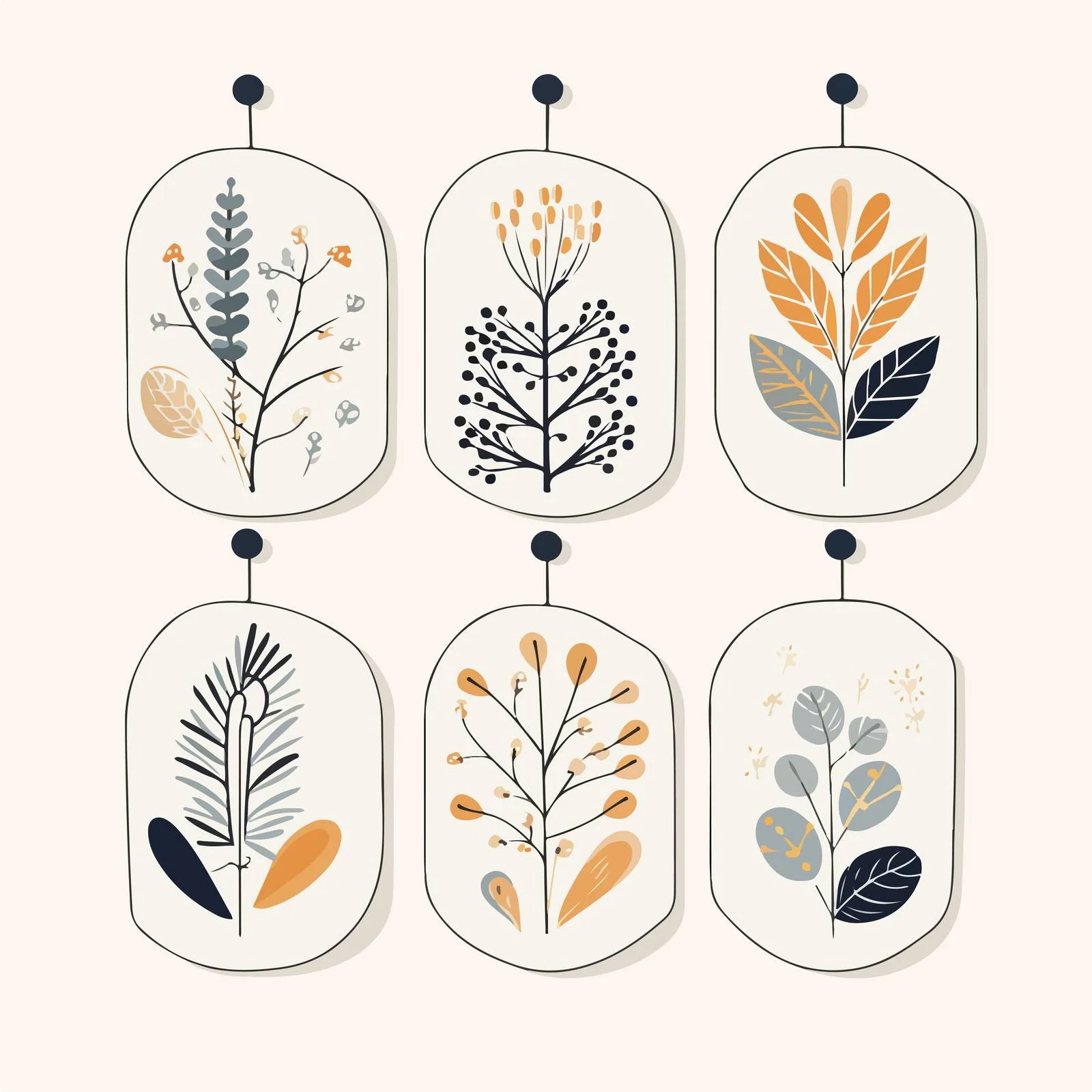 Elegant Botanical Hanging Wall Decoration Display — free download from Dotvec