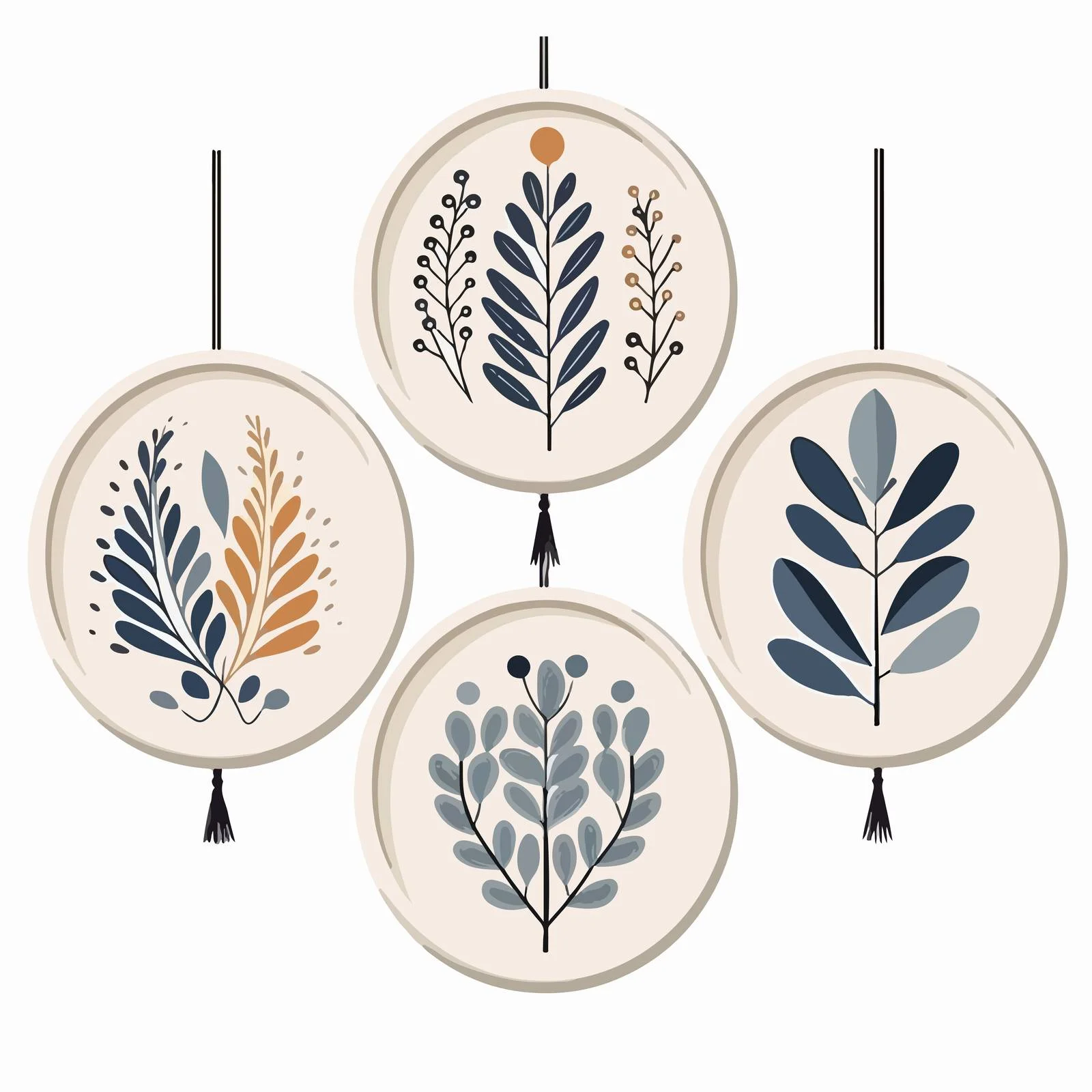Elegant Botanical Wall Decor Hanging on Strings — free download from Dotvec