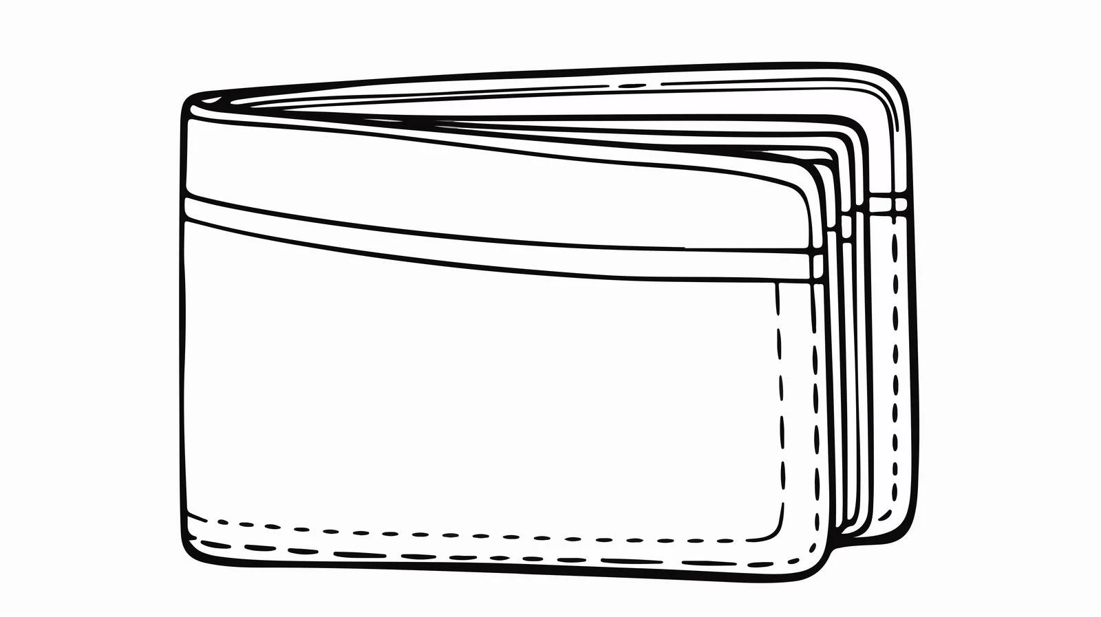 Monetary Wallet Line Drawing — free download from Dotvec