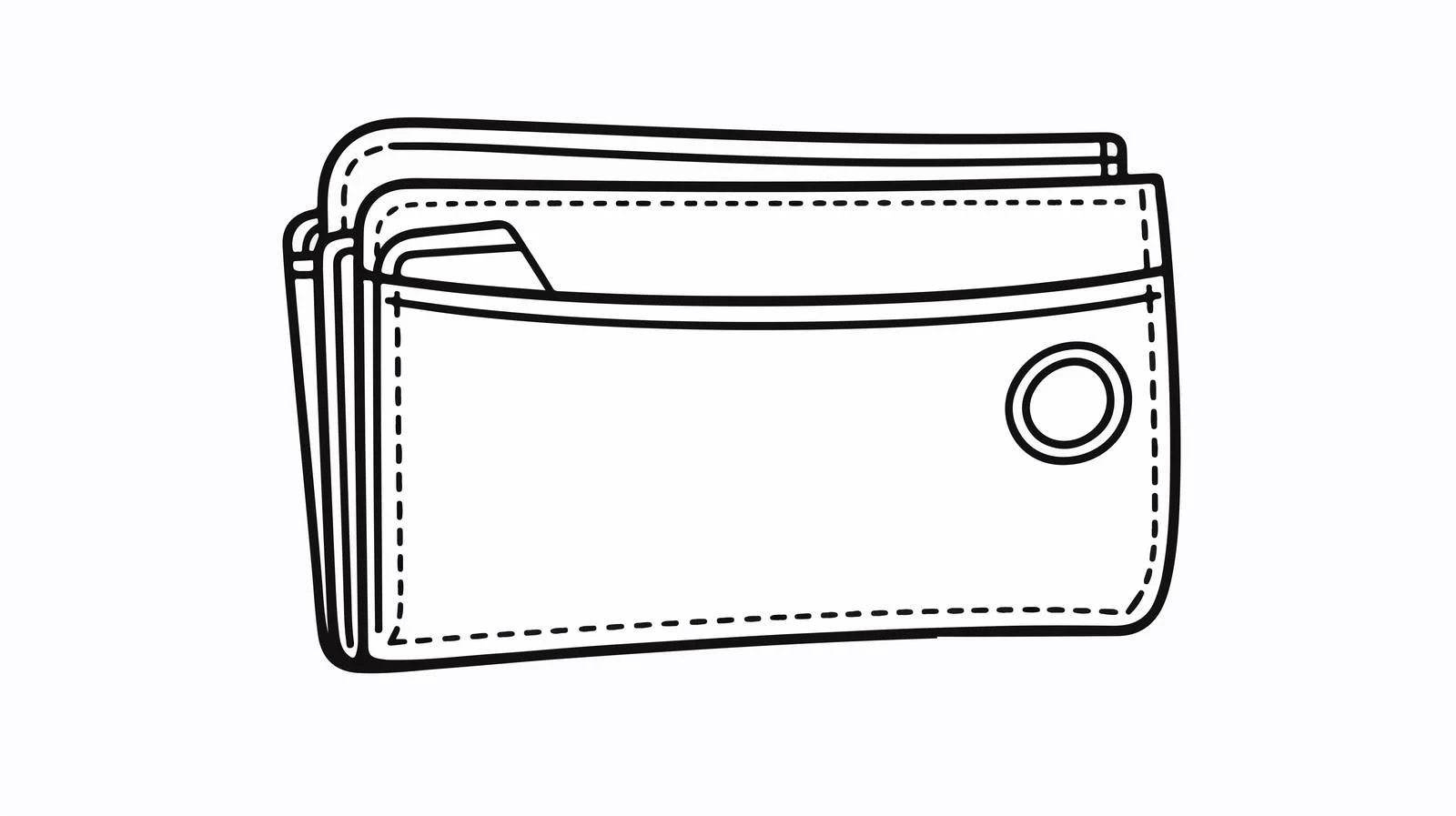 Minimalist Money Wallet Sketch — free download from Dotvec