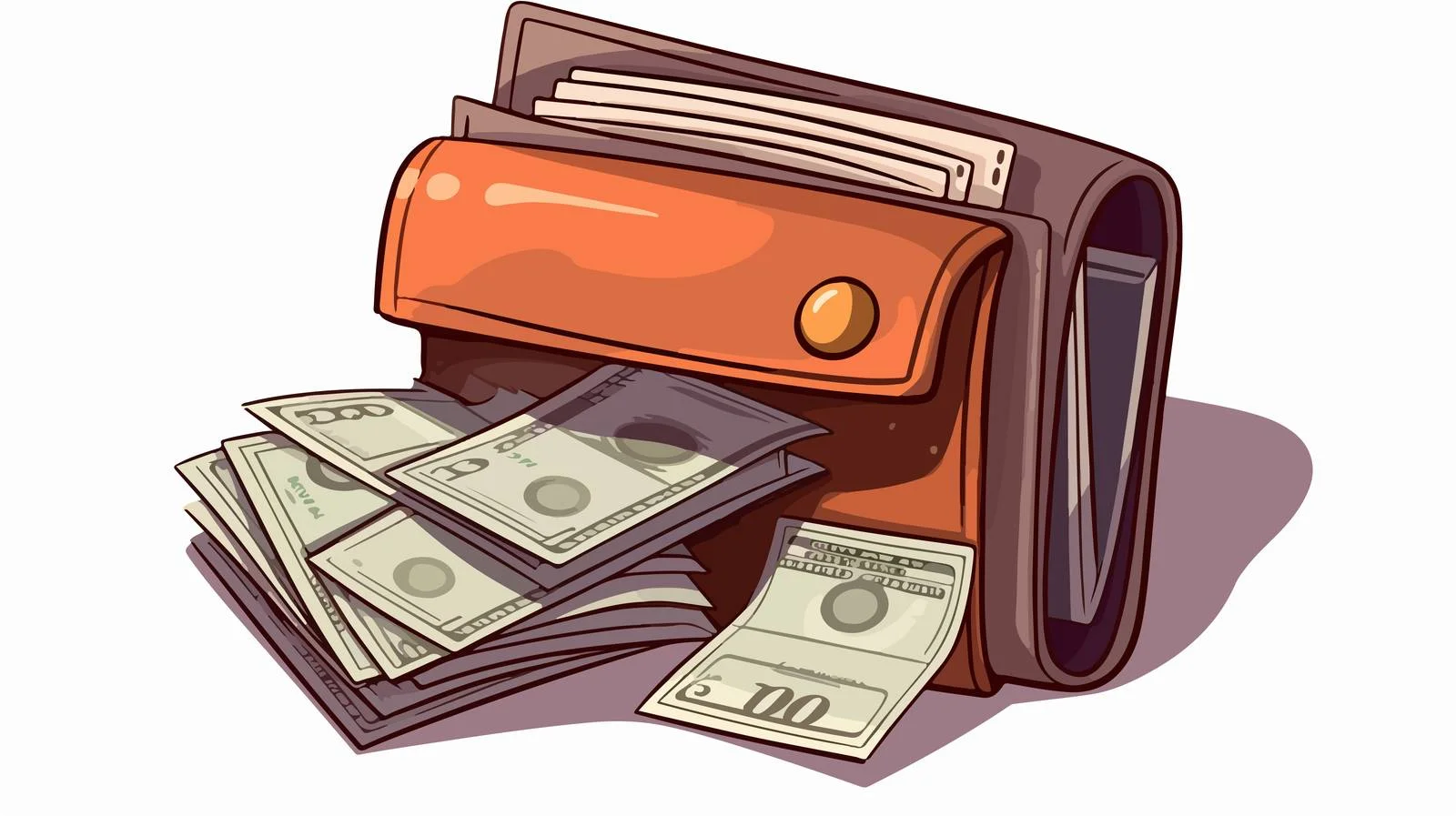 Luxurious Wallet with Currency and Credit Cards — free download from Dotvec