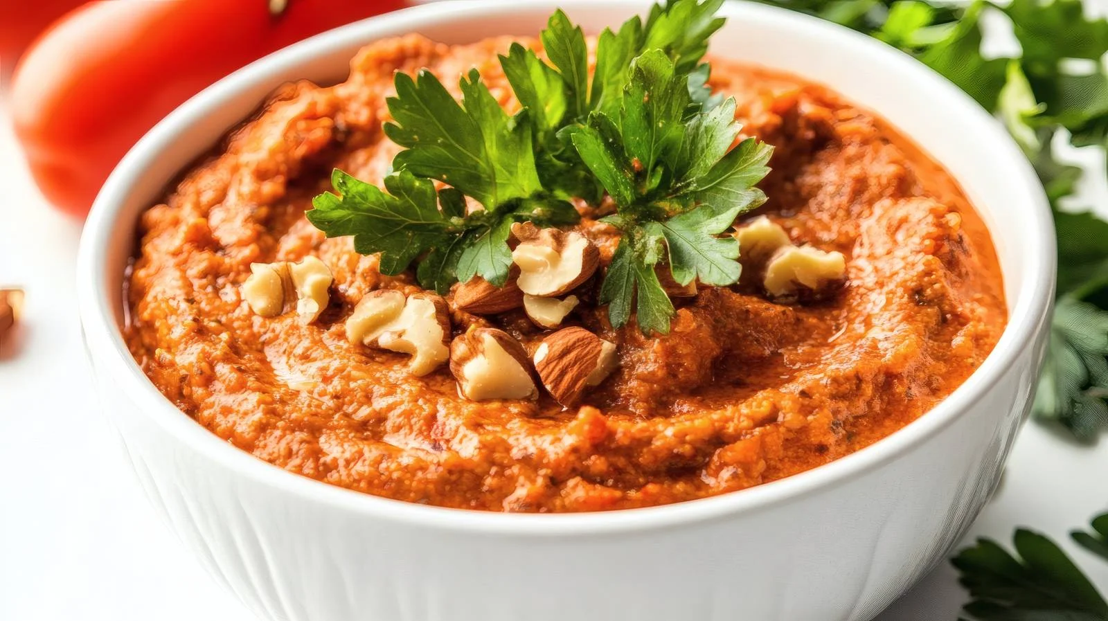 Gourmet Walnut Pepper Dip Muhammara Presentation — free download from Dotvec