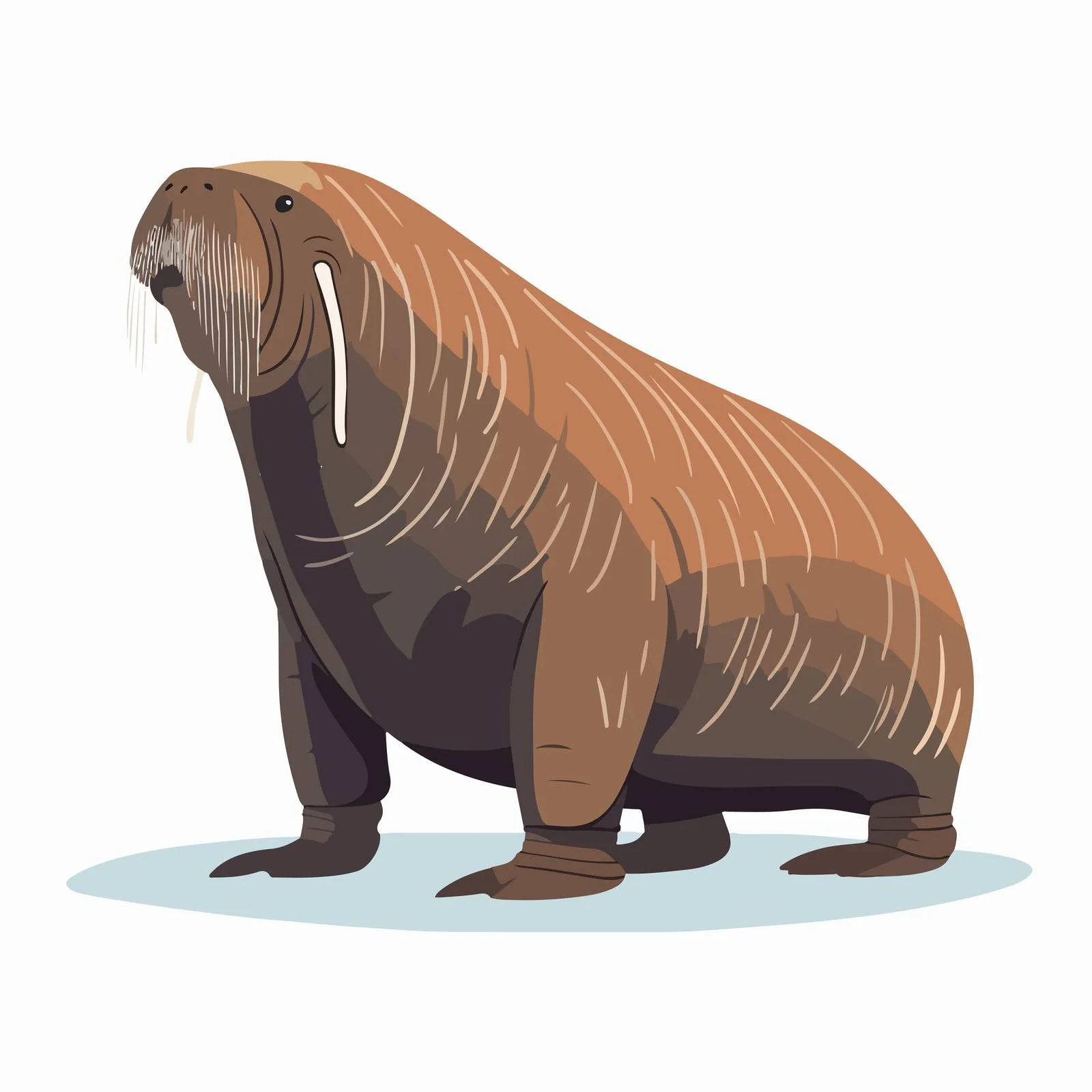 Nautical Walrus Vector Illustration in Flat Style — free download from Dotvec