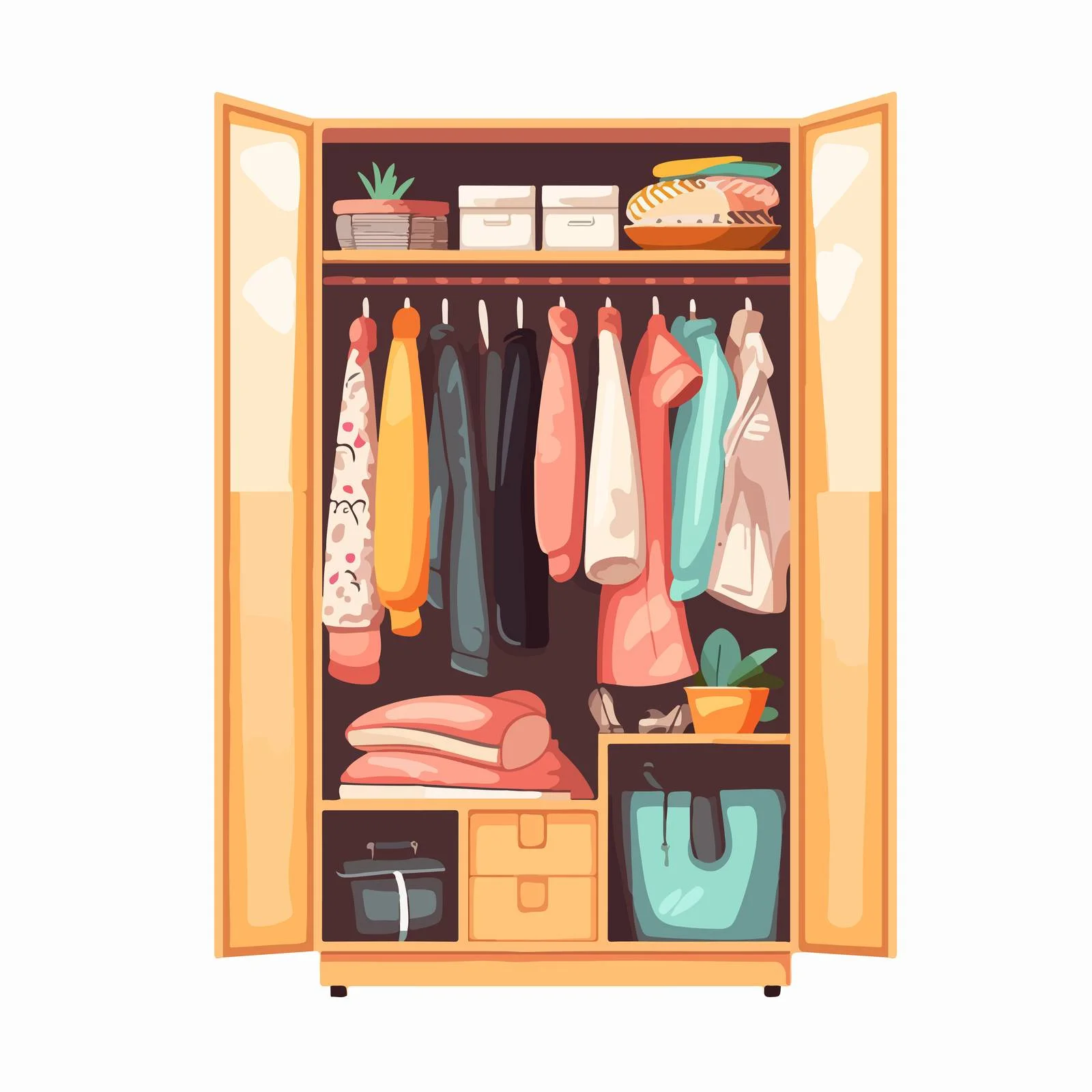 Elegant Wardrobe Filled with Fashion Accessories — free download from Dotvec