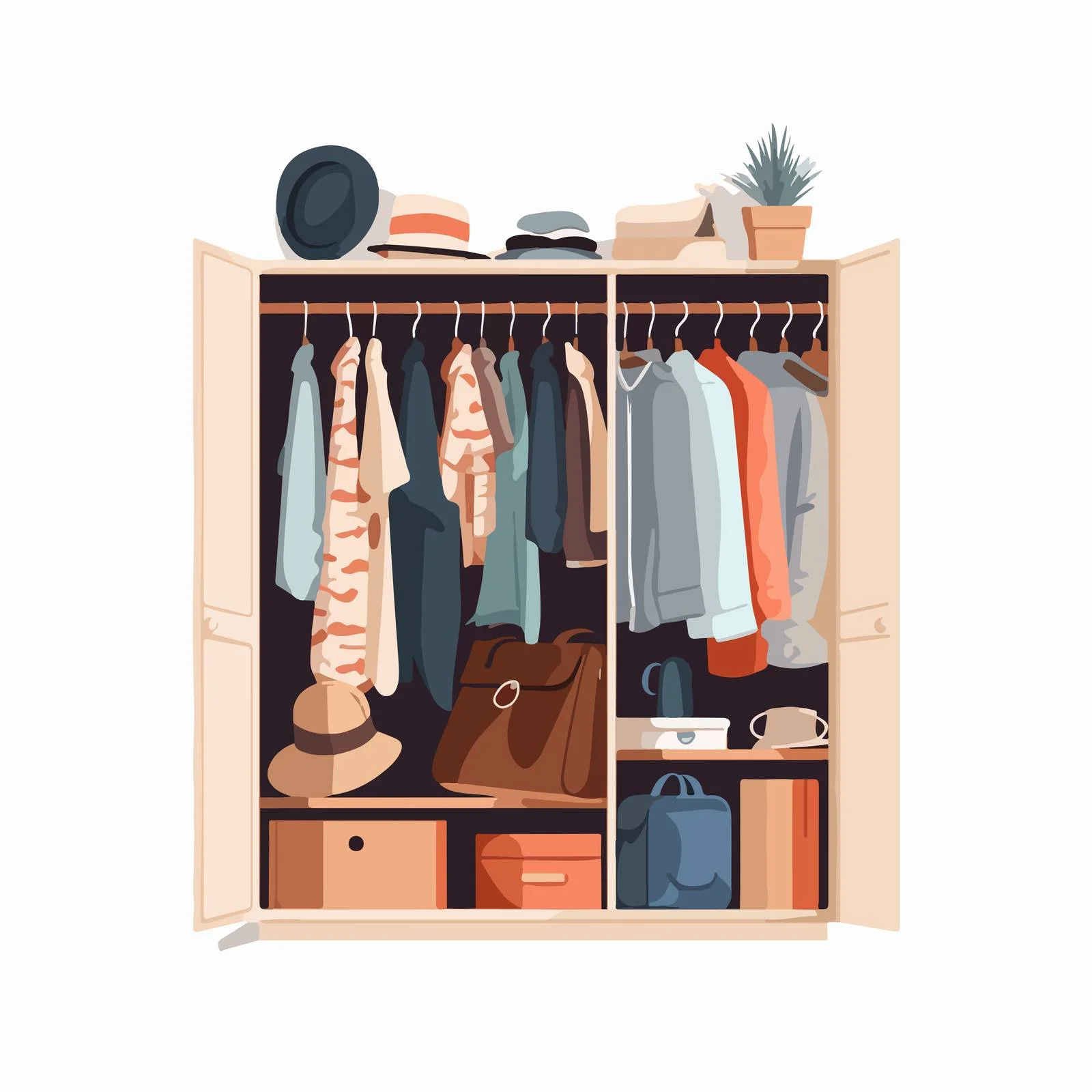 Stylish Wardrobe Filled with Fashion Accessories — free download from Dotvec
