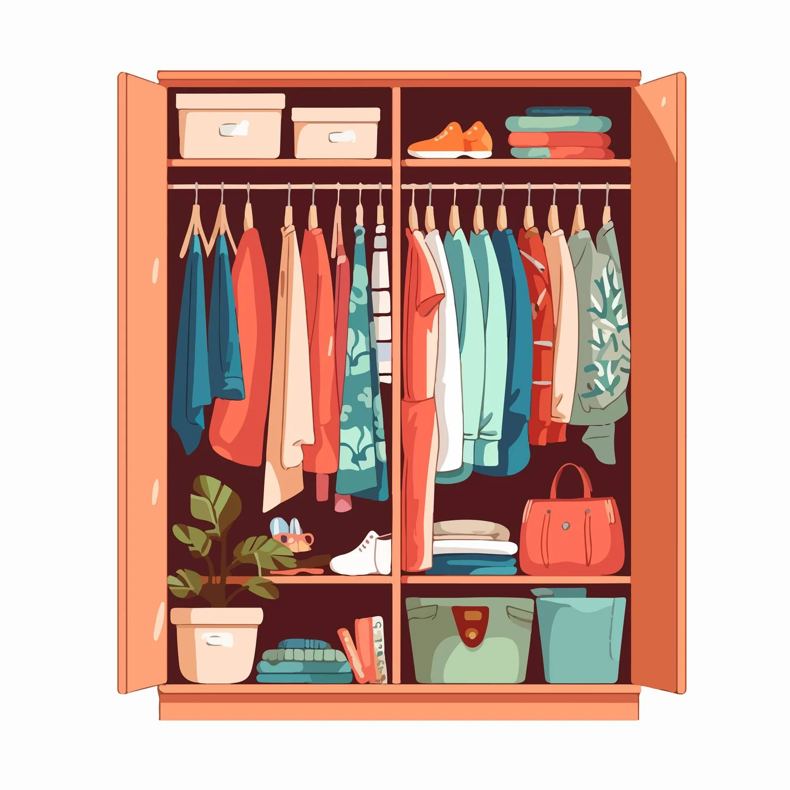 Fashionable Wardrobe Filled with Apparel and Accessories — free download from Dotvec
