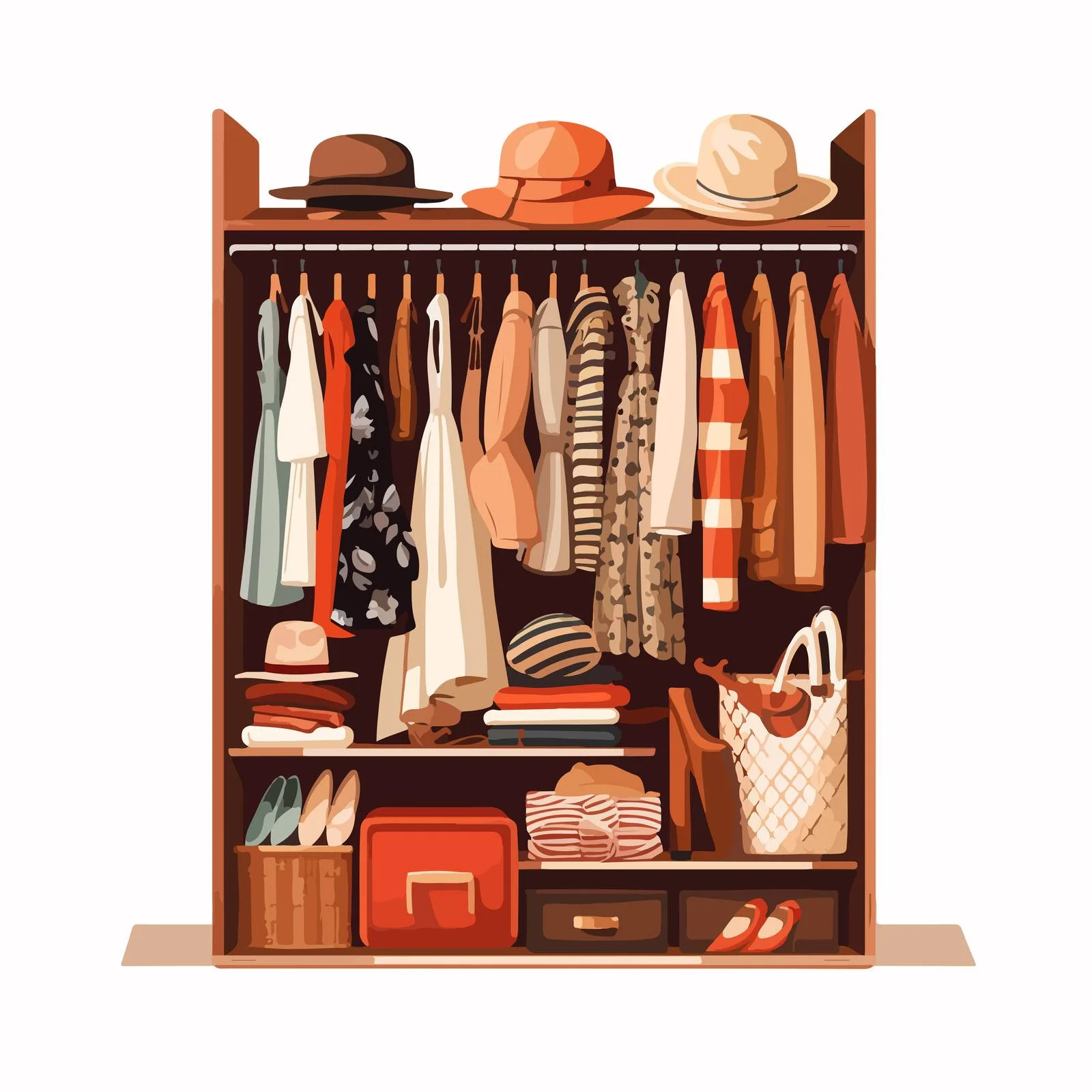 Fashionable Wardrobe Filled with Apparel and Accessories — free download from Dotvec