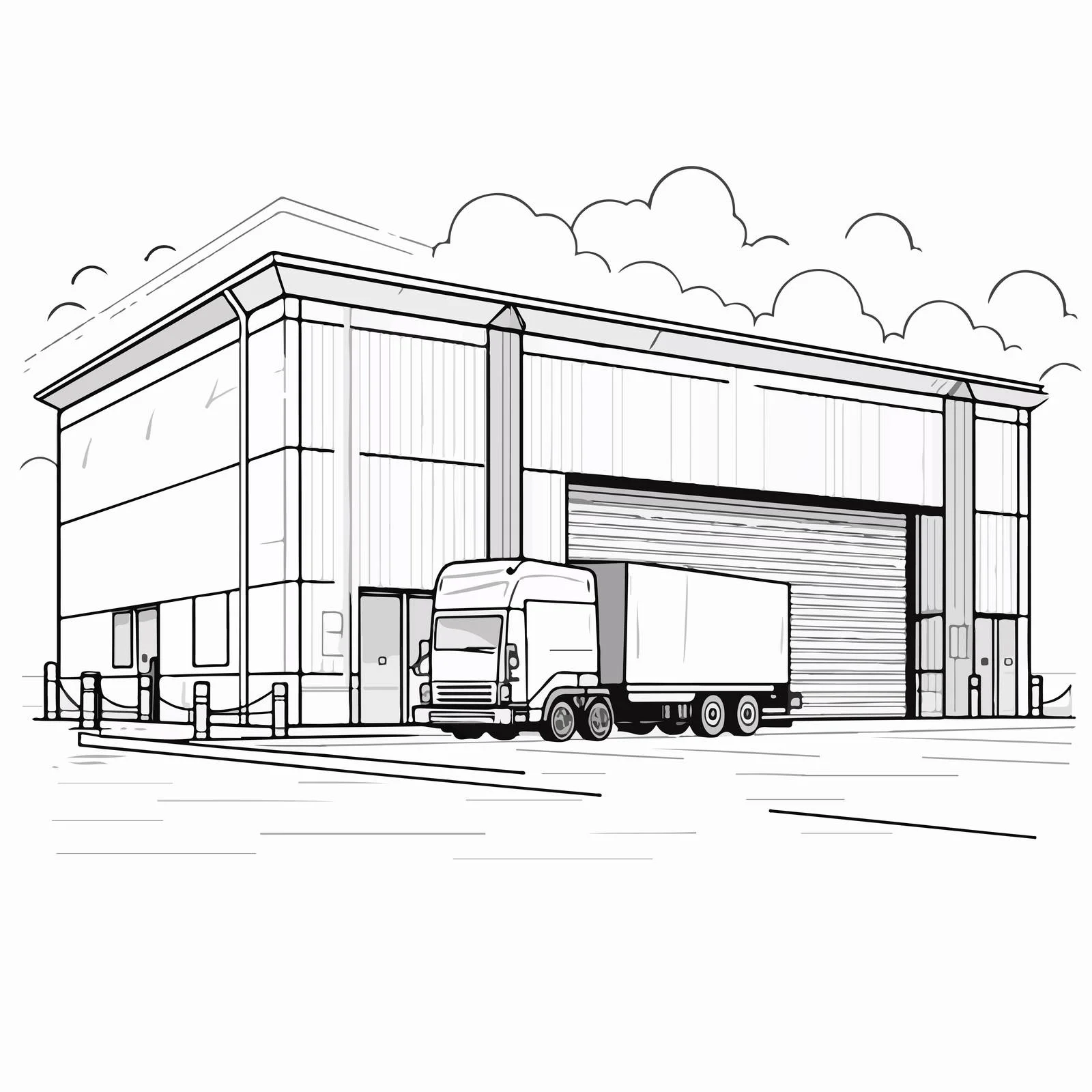 Solid Brick Warehouse with Roller Doors — free download from Dotvec