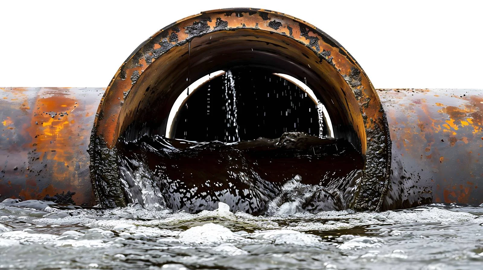 Polluted oil runoff in storm drain — free download from Dotvec