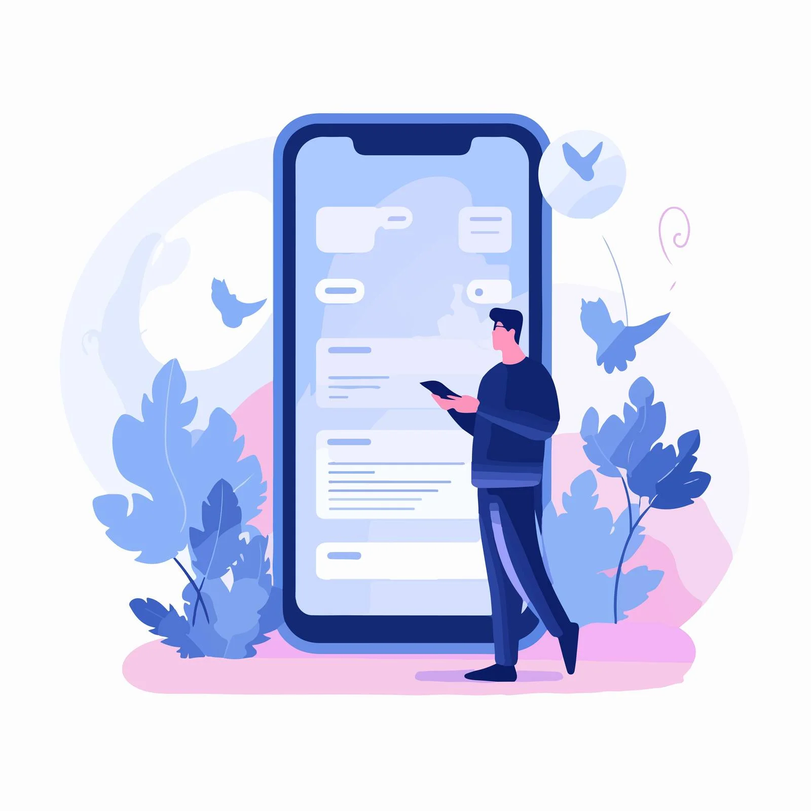 Engrossed in Social Media Stories on Mobile — free download from Dotvec