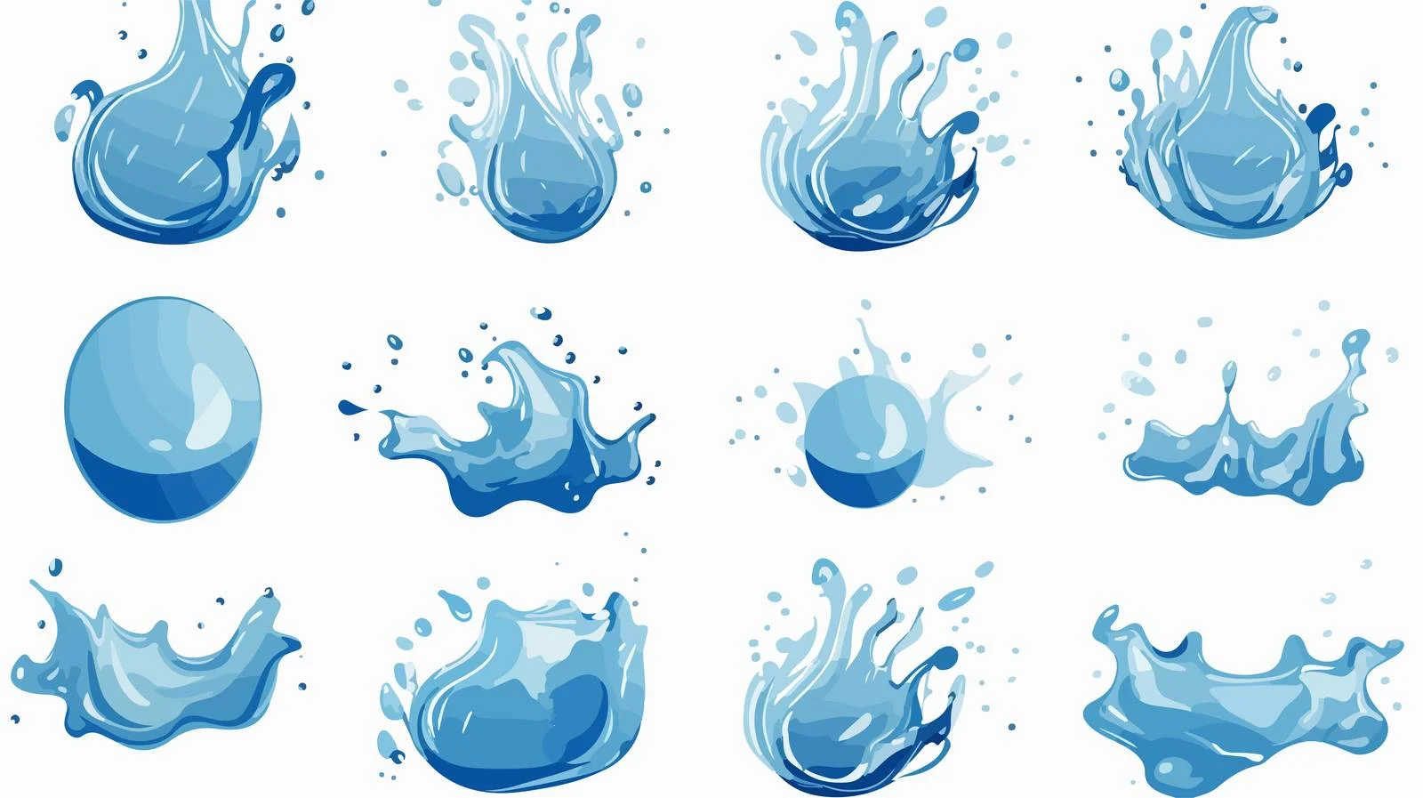 Water Splash Cartoon Stock Collection — free download from Dotvec