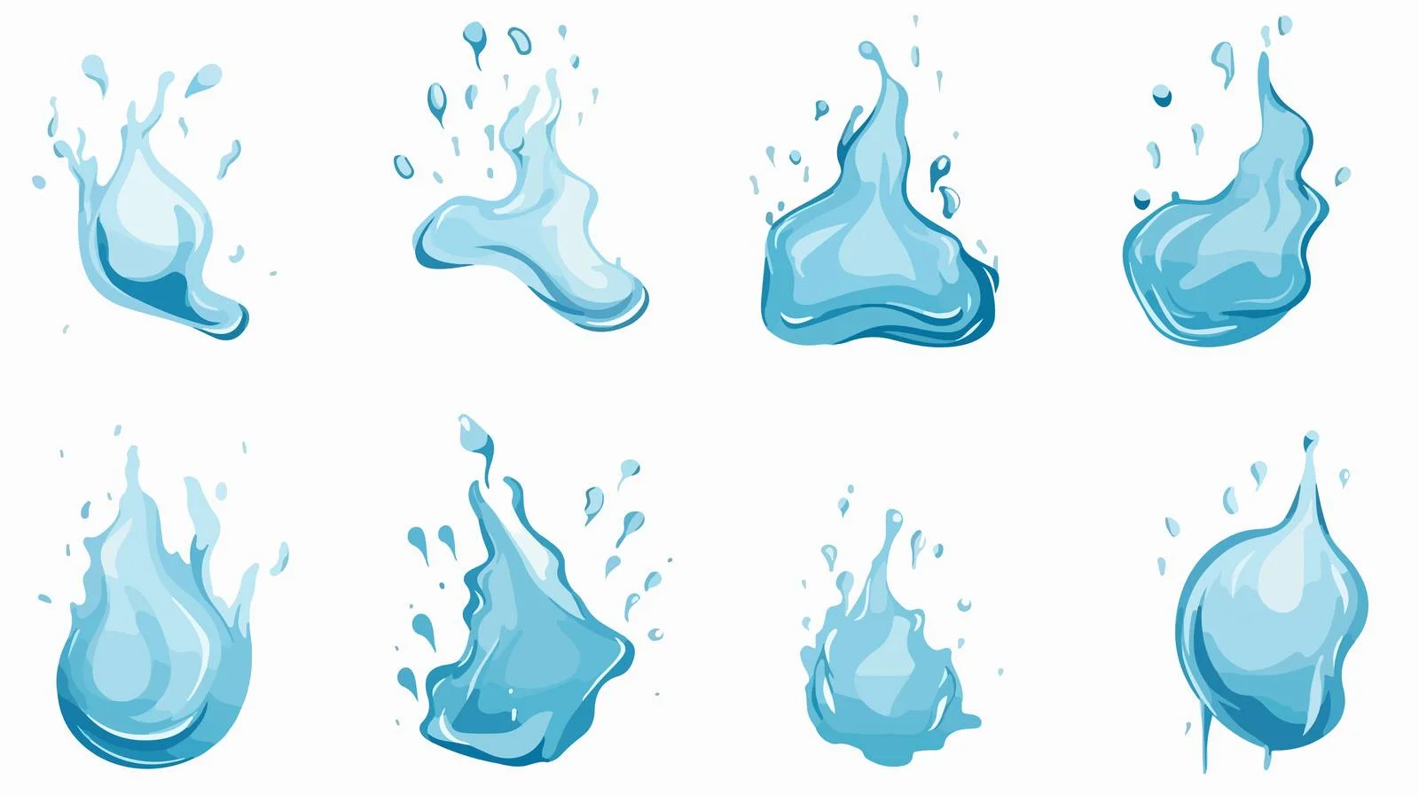 Cartoon Water Splash Collection Stock Image — free download from Dotvec